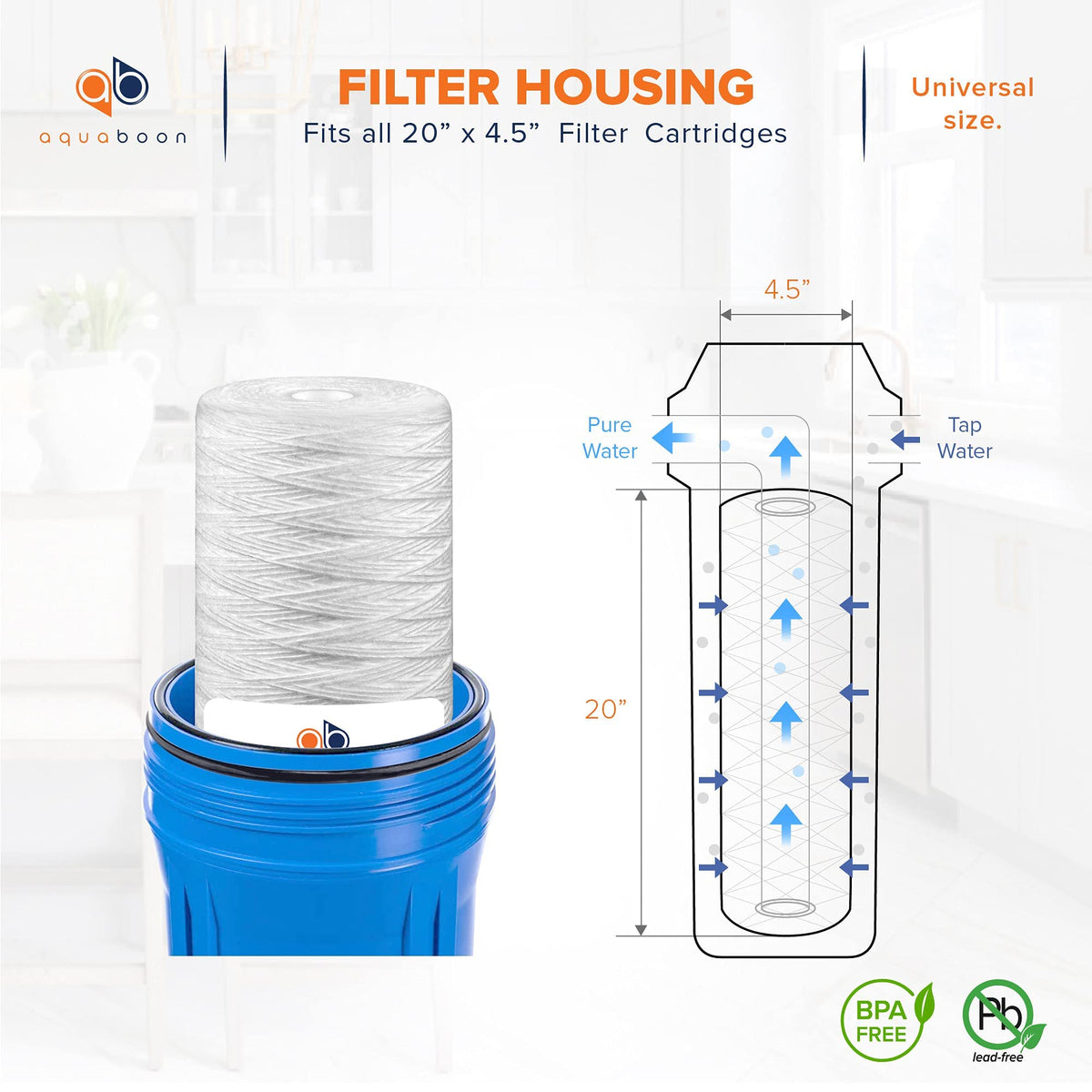 1 Micron 20 x 4.5 Whole House String Wound Water Filter 2 (2 / 1 Micron)