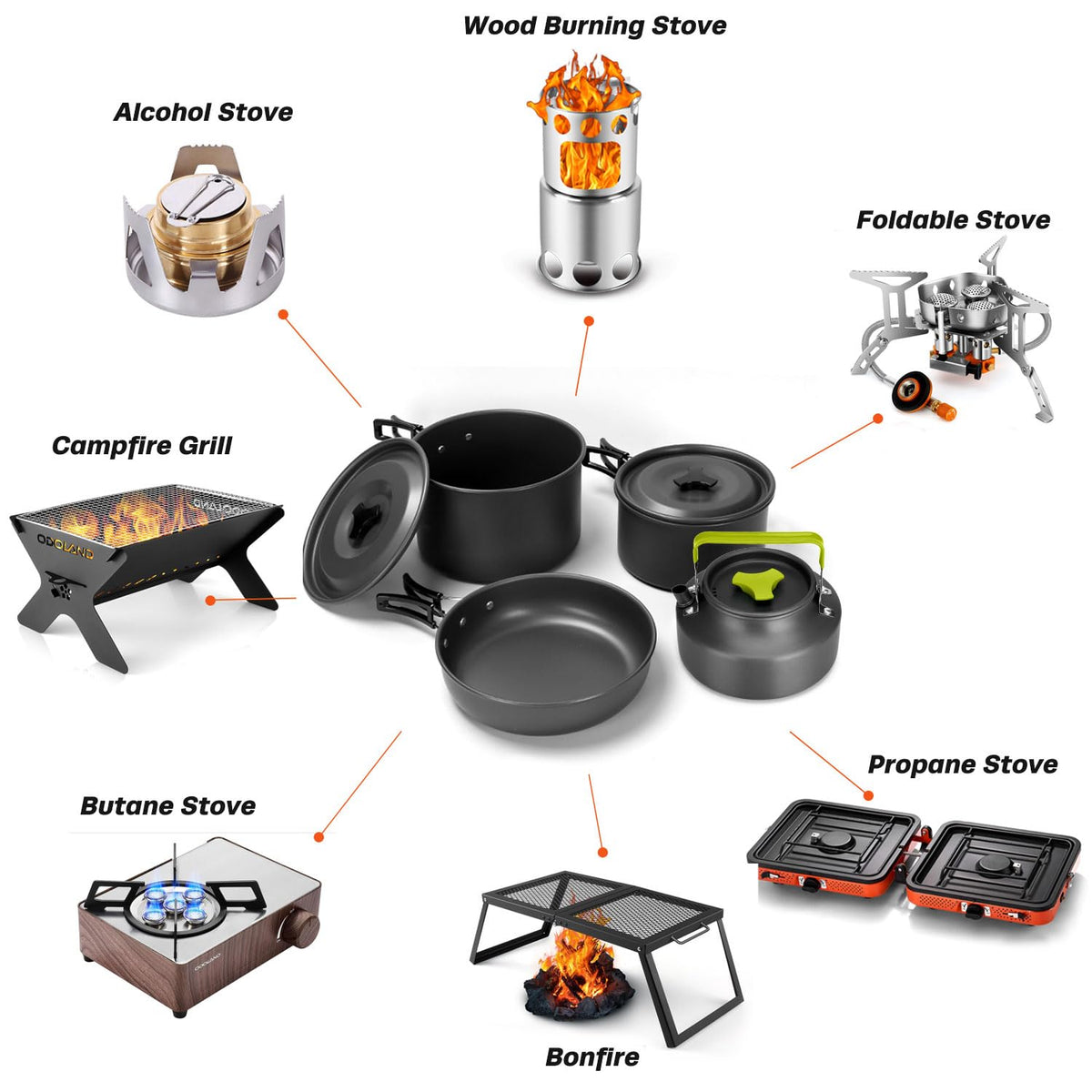 29pcs Camping Cookware Mess Kit