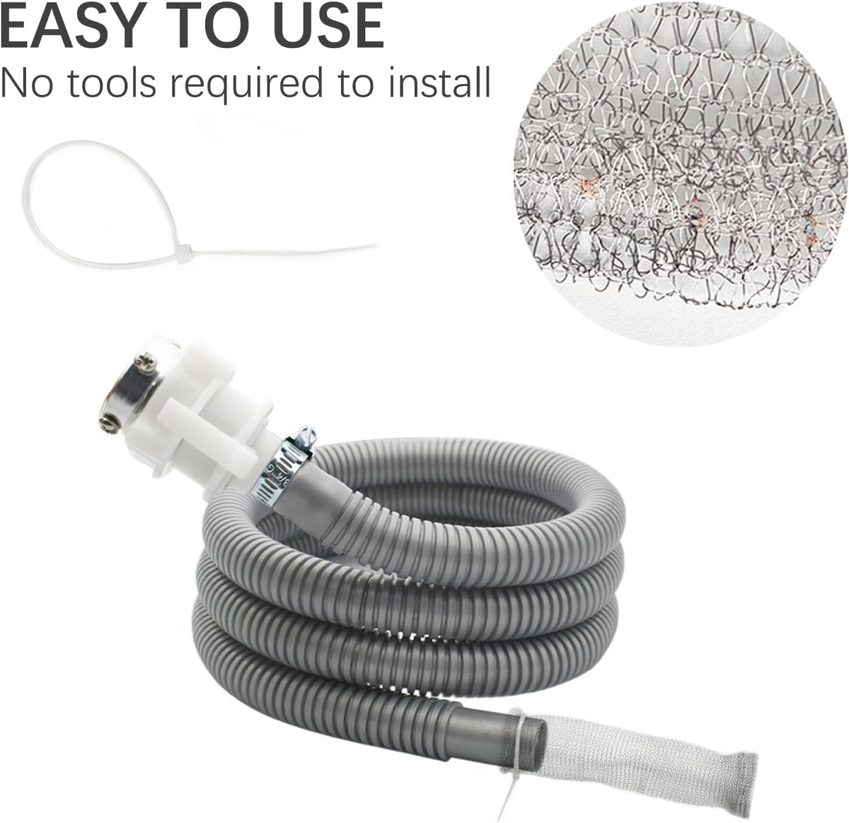 6 PCS Washing Machine Lint Catcher Lint Traps for Washing Machine Hose (Metallic)