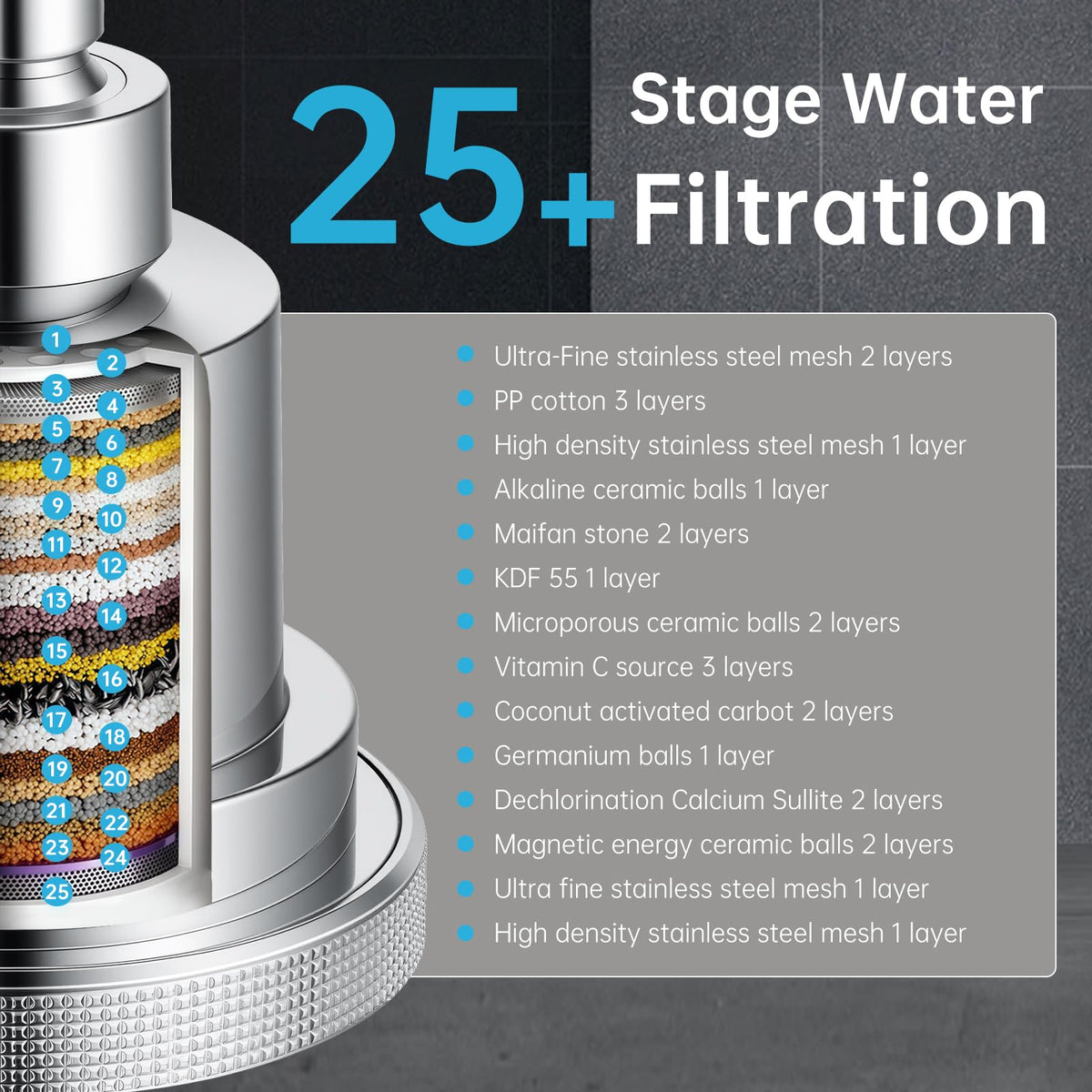 Shower Head with Shower Filter (Chrome)