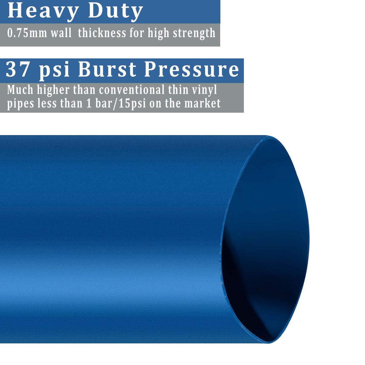 Pool Backwash Hose 2 inch × 100 ft Water Discharge Pipe Lay Flat Tubing (Thin Vinyl Tube / 2in-100ft)