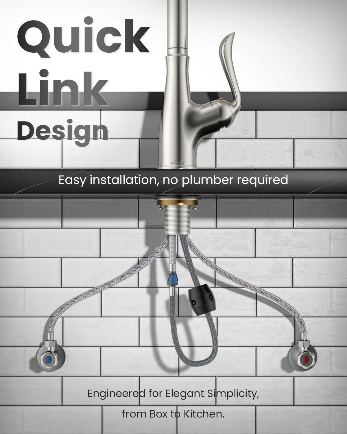 Vintage Style Brushed Nickel Kitchen Faucet with Pull Down Sprayer (Brushed Nickel)