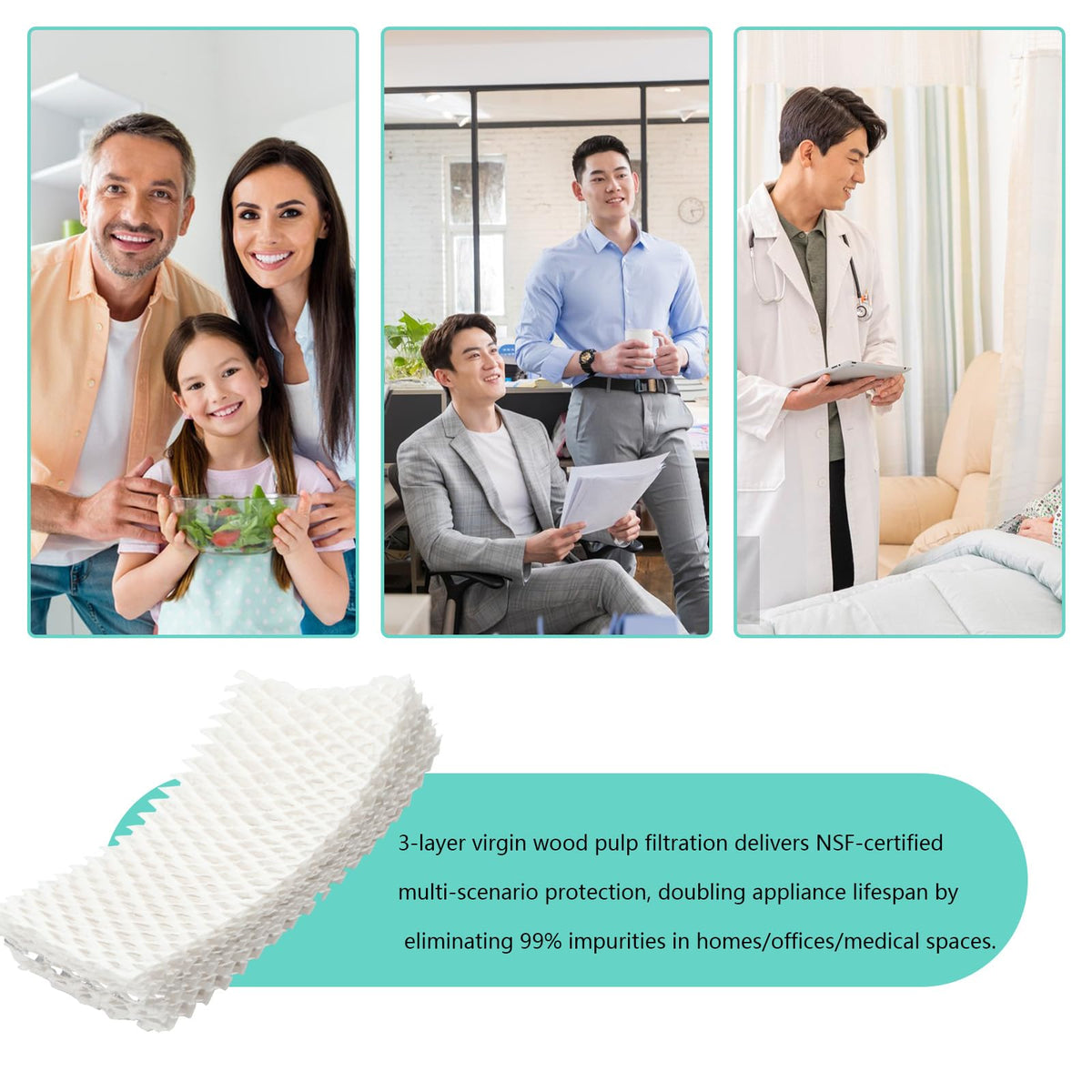 4 Pack Replacement for Equate WF813 Humidifier Filters EQWF813 EQ