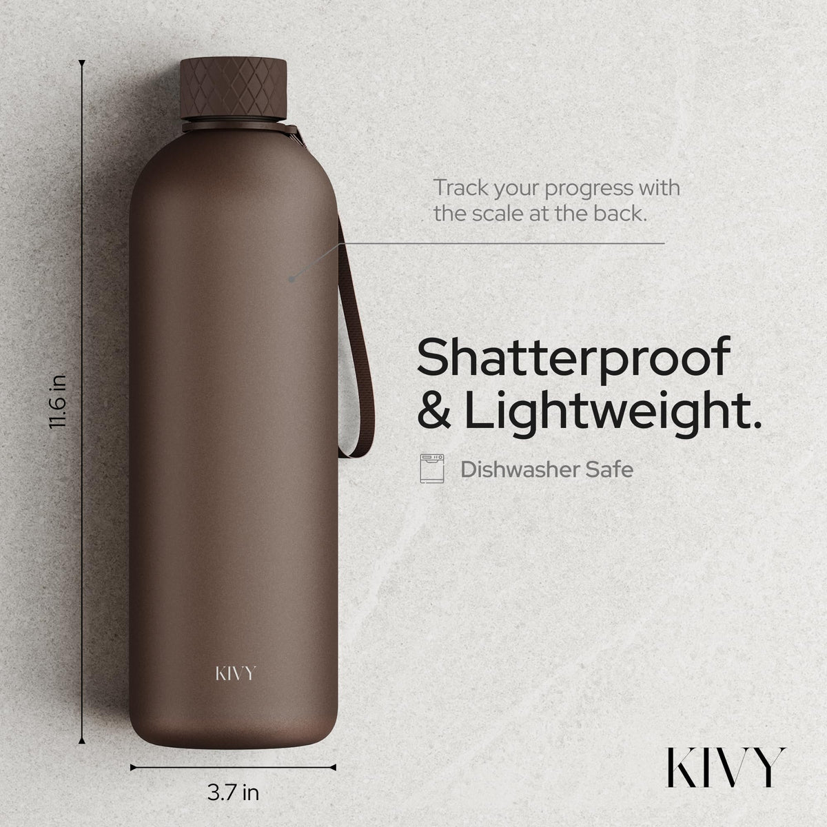 Large Water Bottle 50oz Tritan (Mocha Brown / 50oz)