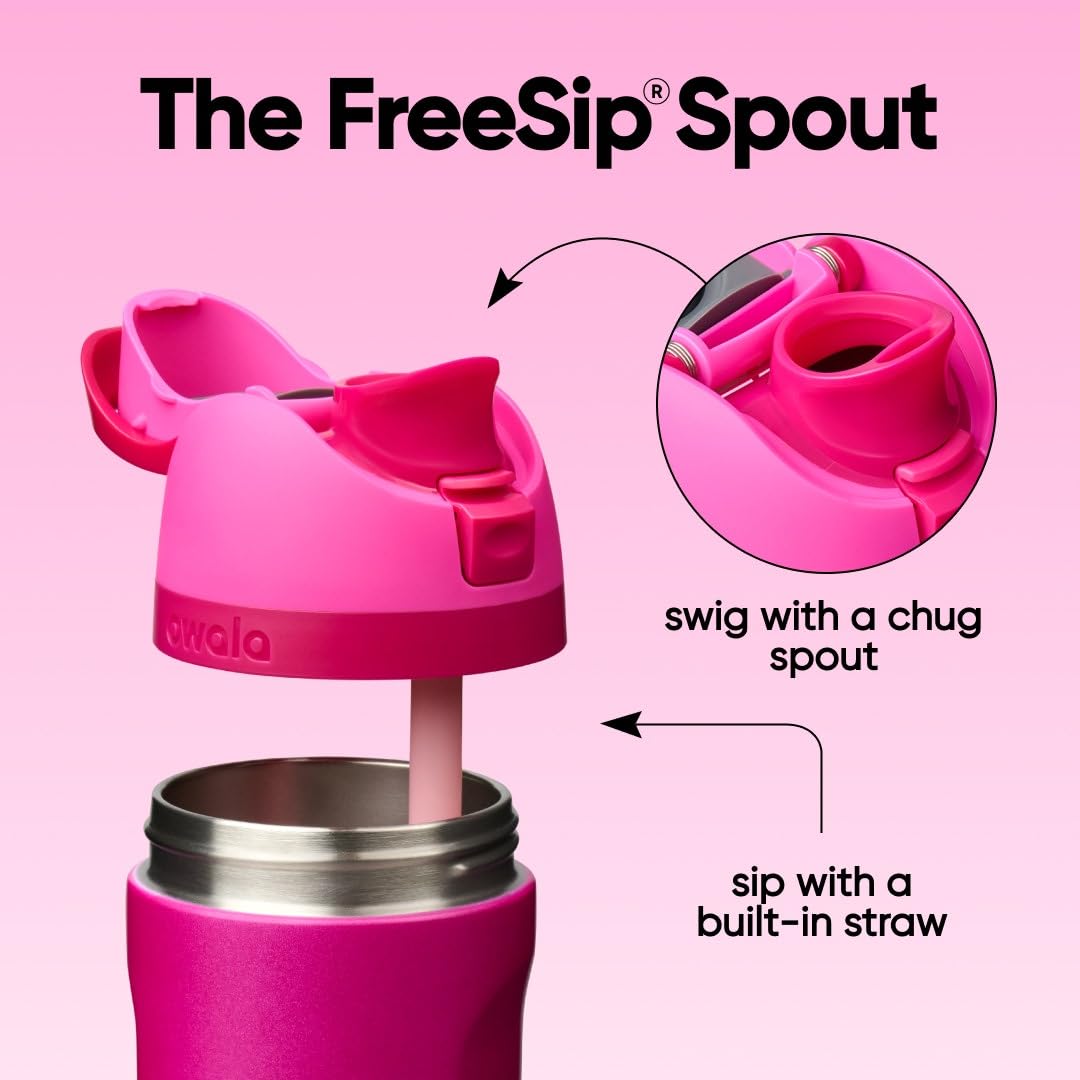 FreeSip Kids Stainless Steel Water Bottle 16 oz Read My Lips (Read My Lips / 16 Ounces)