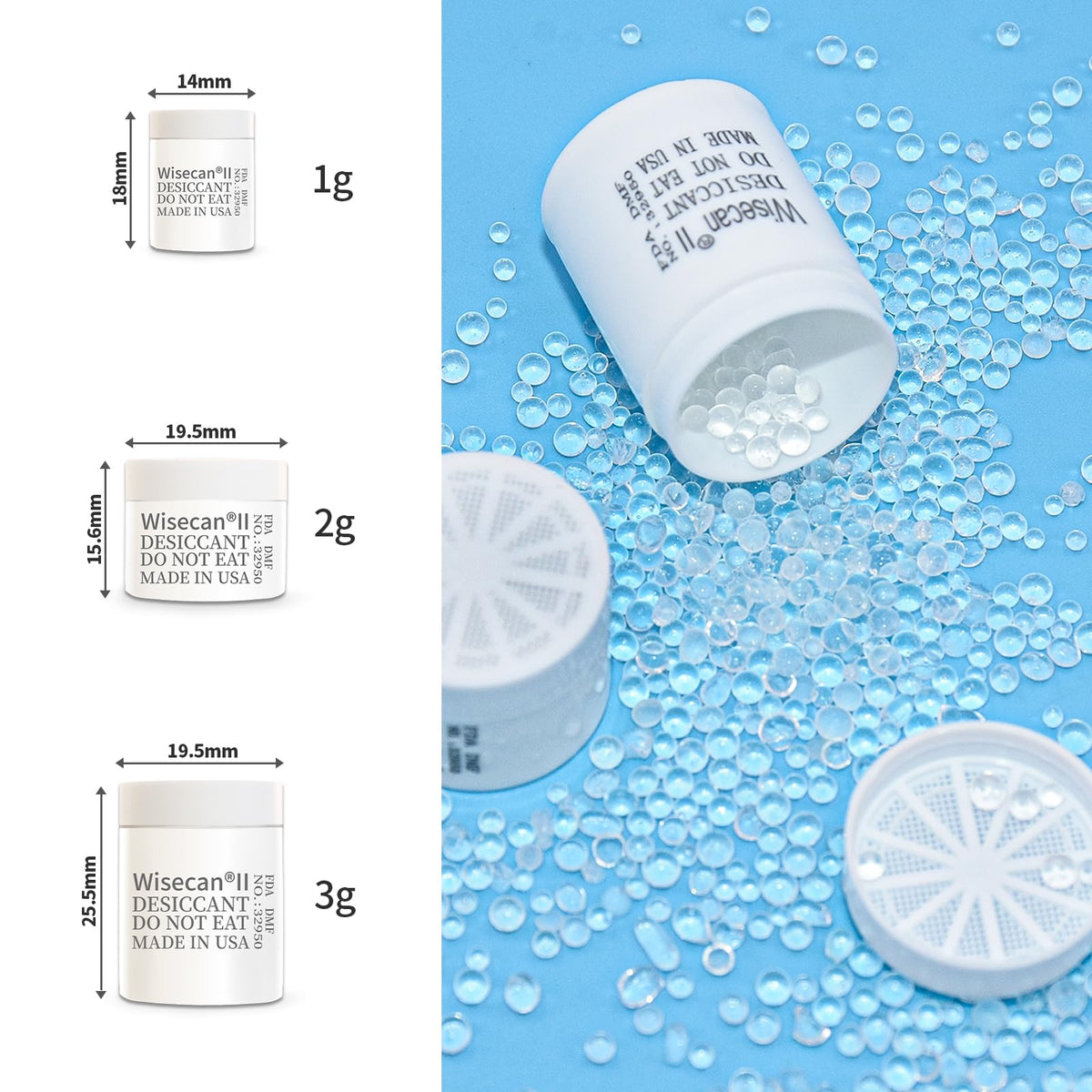 3 Gram 250 Pack Silica Gel Canister (3G-250PACK)