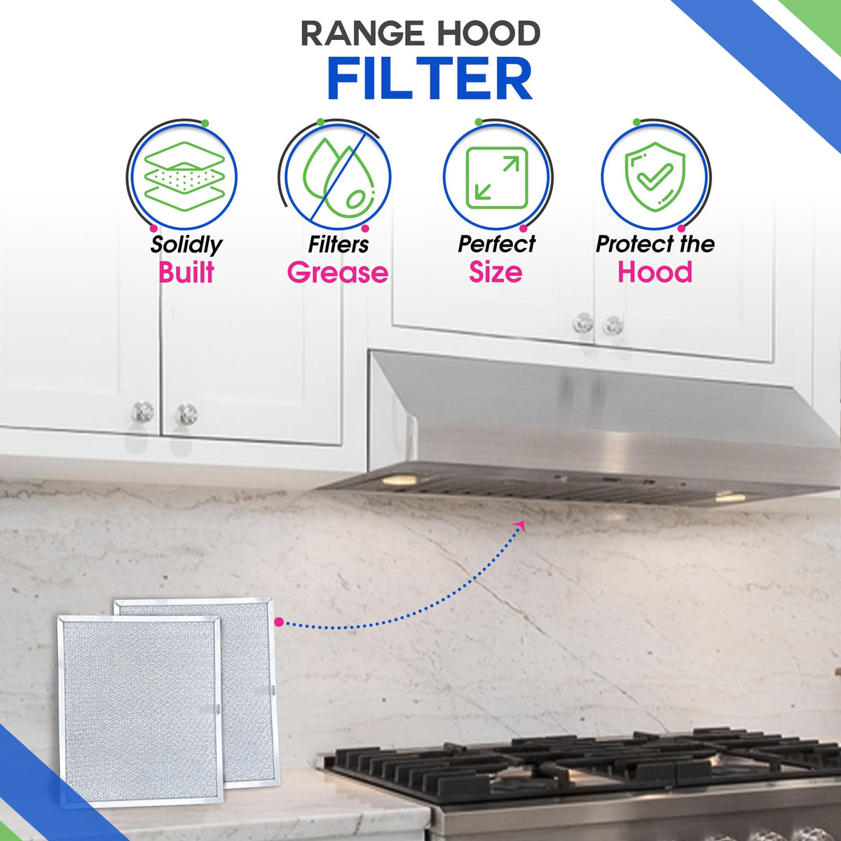 Stove Vent Filter 9.9"x11.6" 97007894 Fits Nutone Broan Range Hood Filter