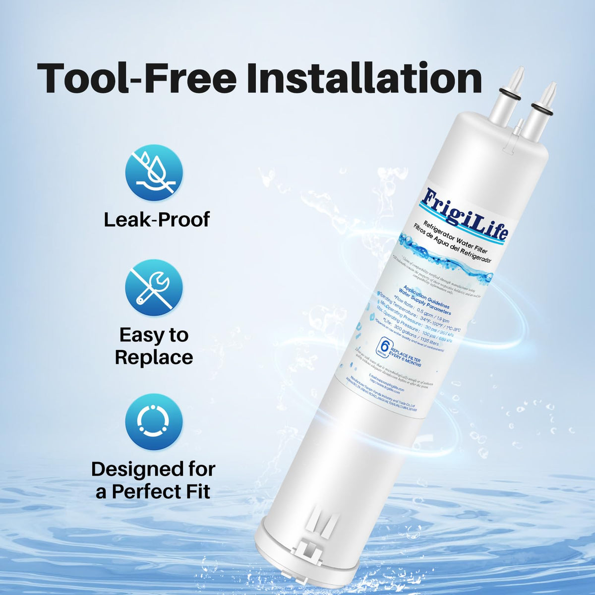 Refrigerator Water Filter Replacement for Filter 3 (White / 2 Count (Pack of 1))