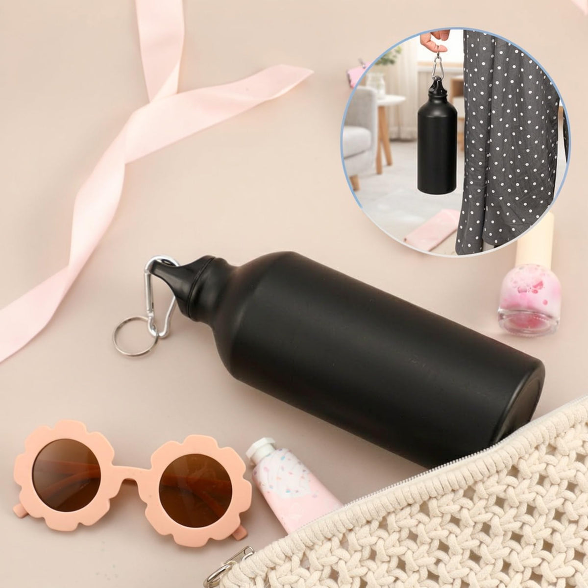 30 Pcs Aluminum Water Bottles Bulk Reusable Bottles (Black)