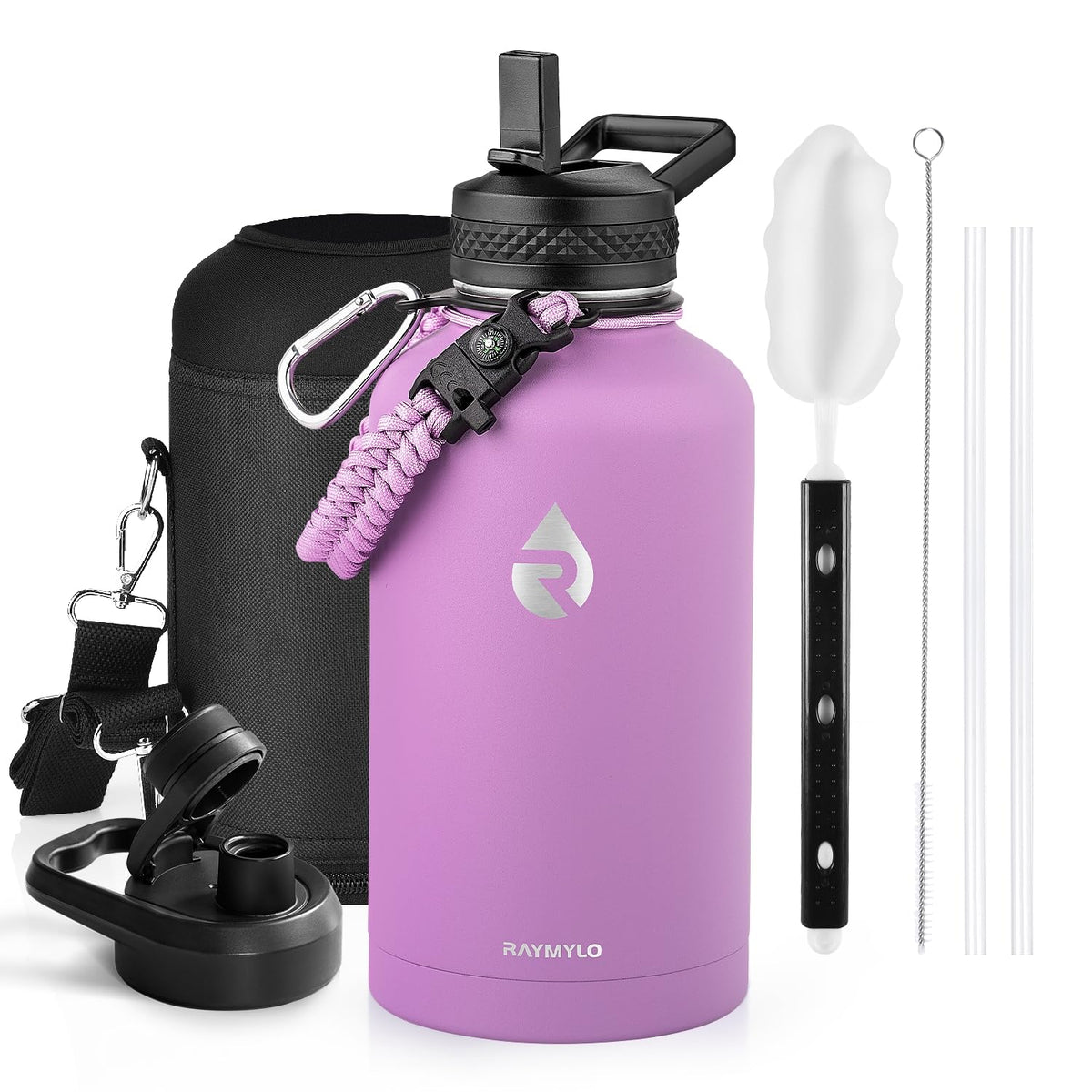 Insulated Water Bottle 64 oz (Light Purple / 64 Ounces)