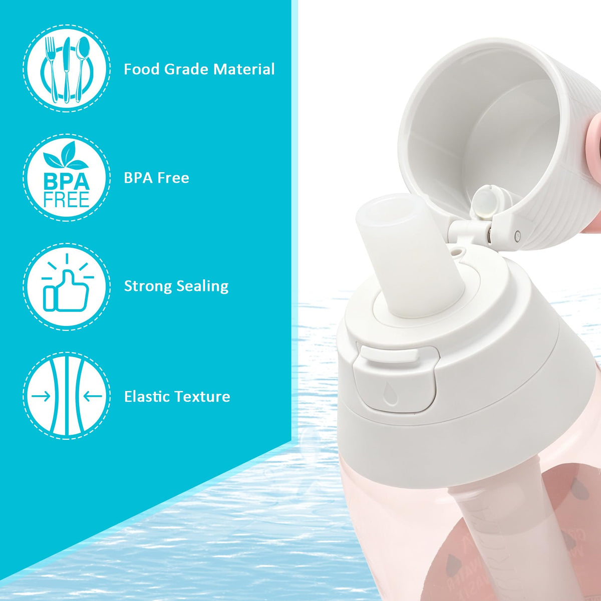 Bottle Filter Mouthpiece Replacement for Brita Water Bottle (2PCS mouthpiece+2PCS Filter)