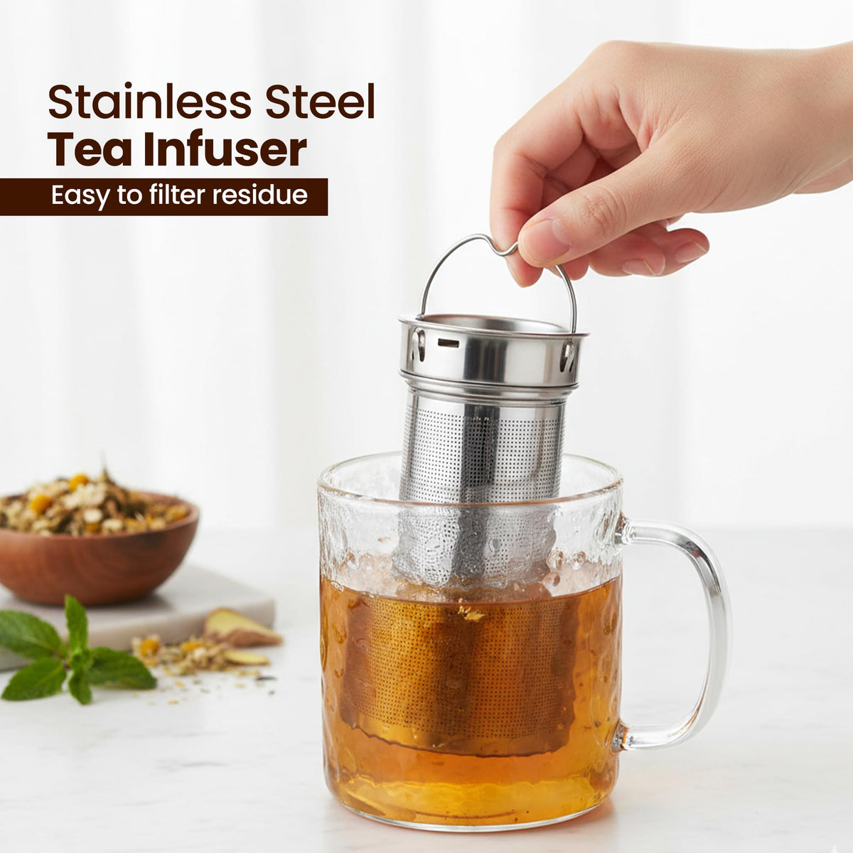 Water Bottle Long Tea Infuser for Loose Leaf Brewing (Long)