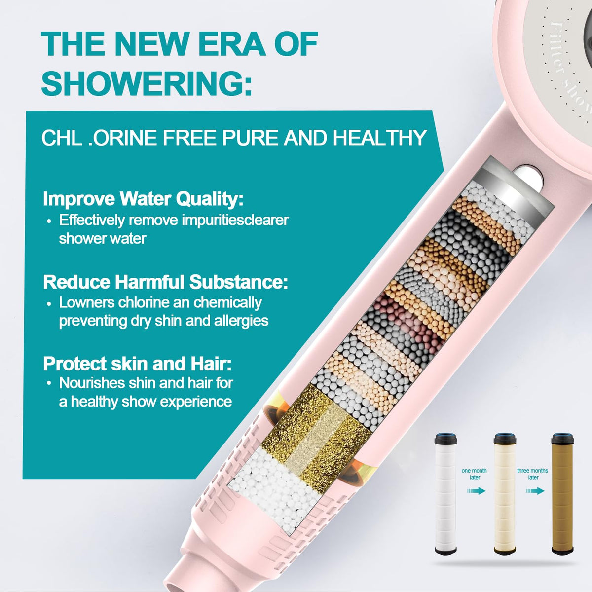 Shower Head with Handheld (Pink)