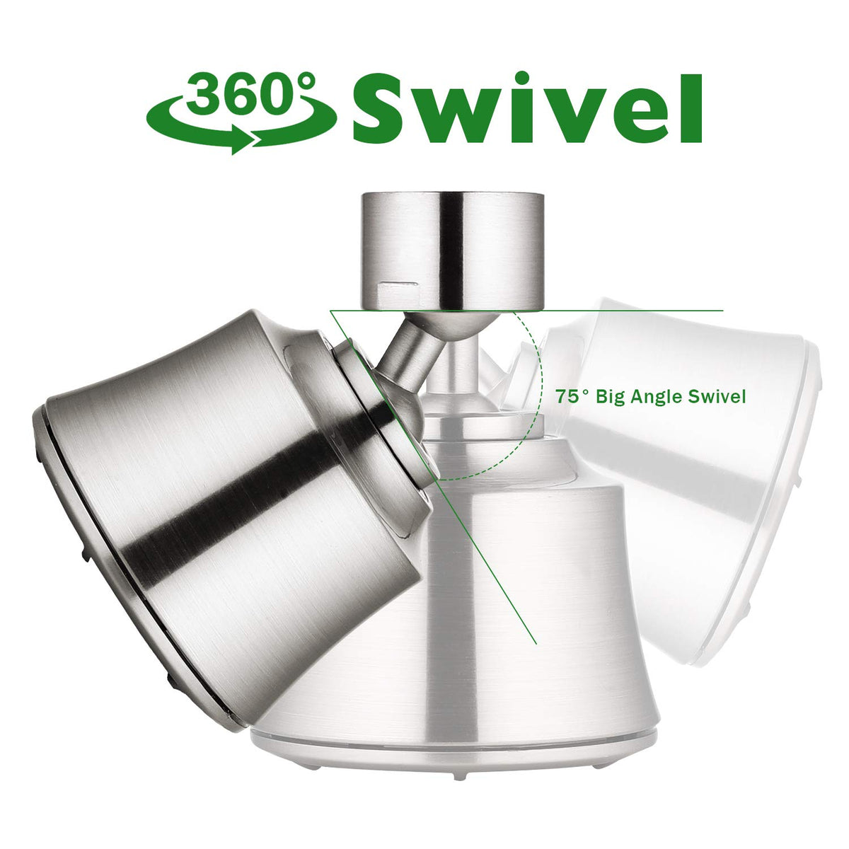 Kitchen Sink Faucet Aerator with 2 Ball Joint (Brushed Nickel)