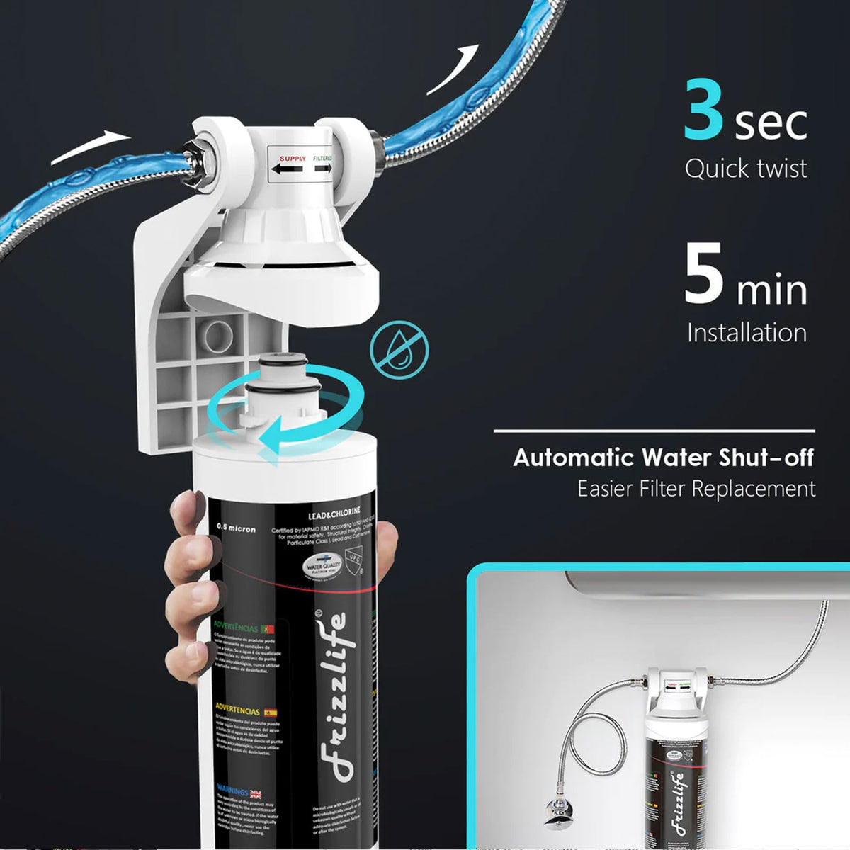 Under Sink Water Filter System (MK99 (White) Under Sink Water Filter)