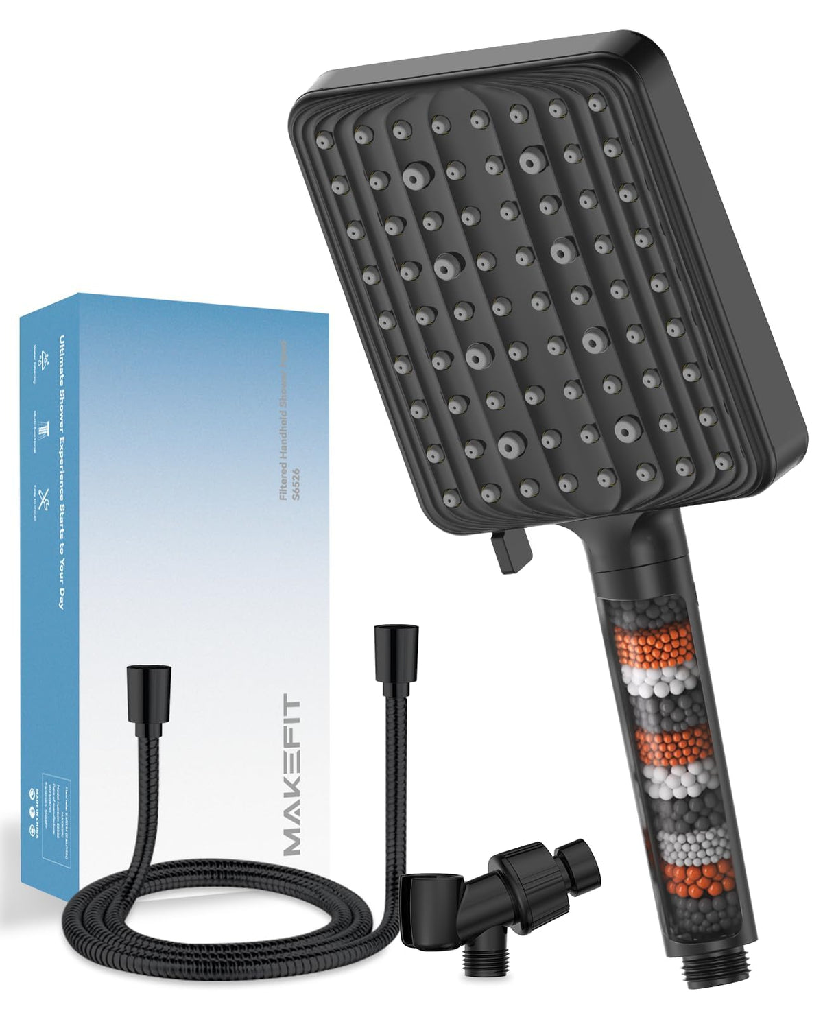 Filtered Shower Head with Handheld (Black)