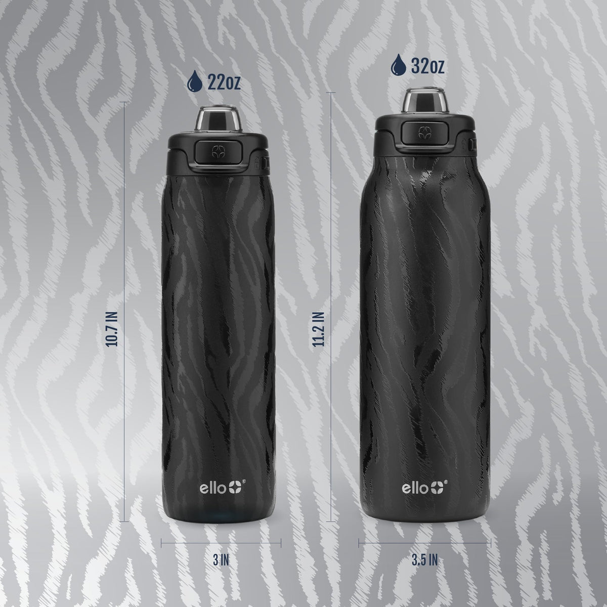Pop & Fill 32oz Stainless Steel Water Bottle with QuickFill Technology (32oz / Zebra)