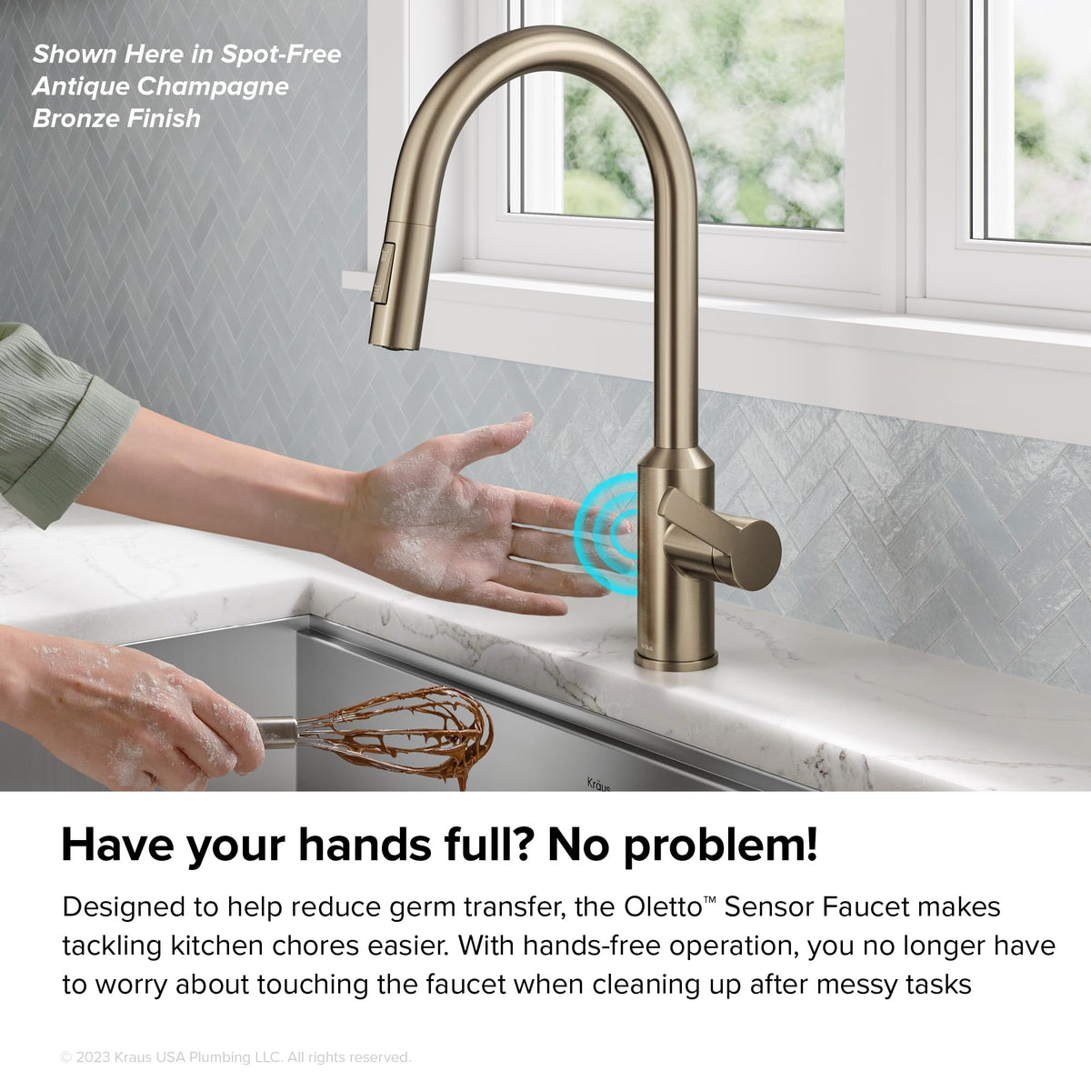 Brushed Brass Touchless Pull Down Kitchen Faucet KSF (Pull Down Touchless Faucet / Brushed Bronze)