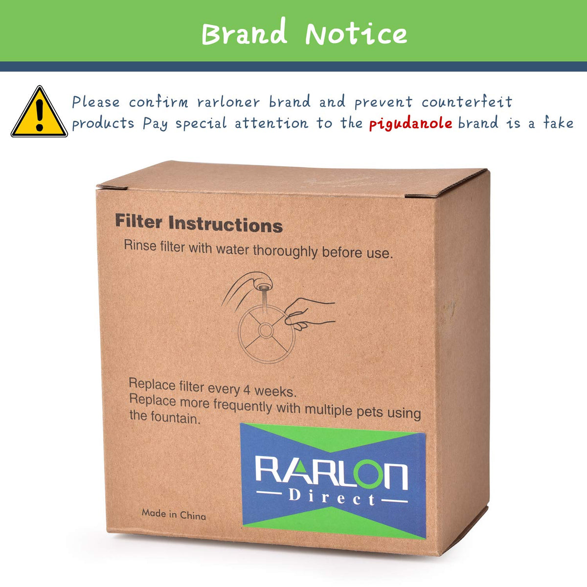 Rarloner 8 Pack Pet Fountain Filters for 1.6L Cat Water Fountain