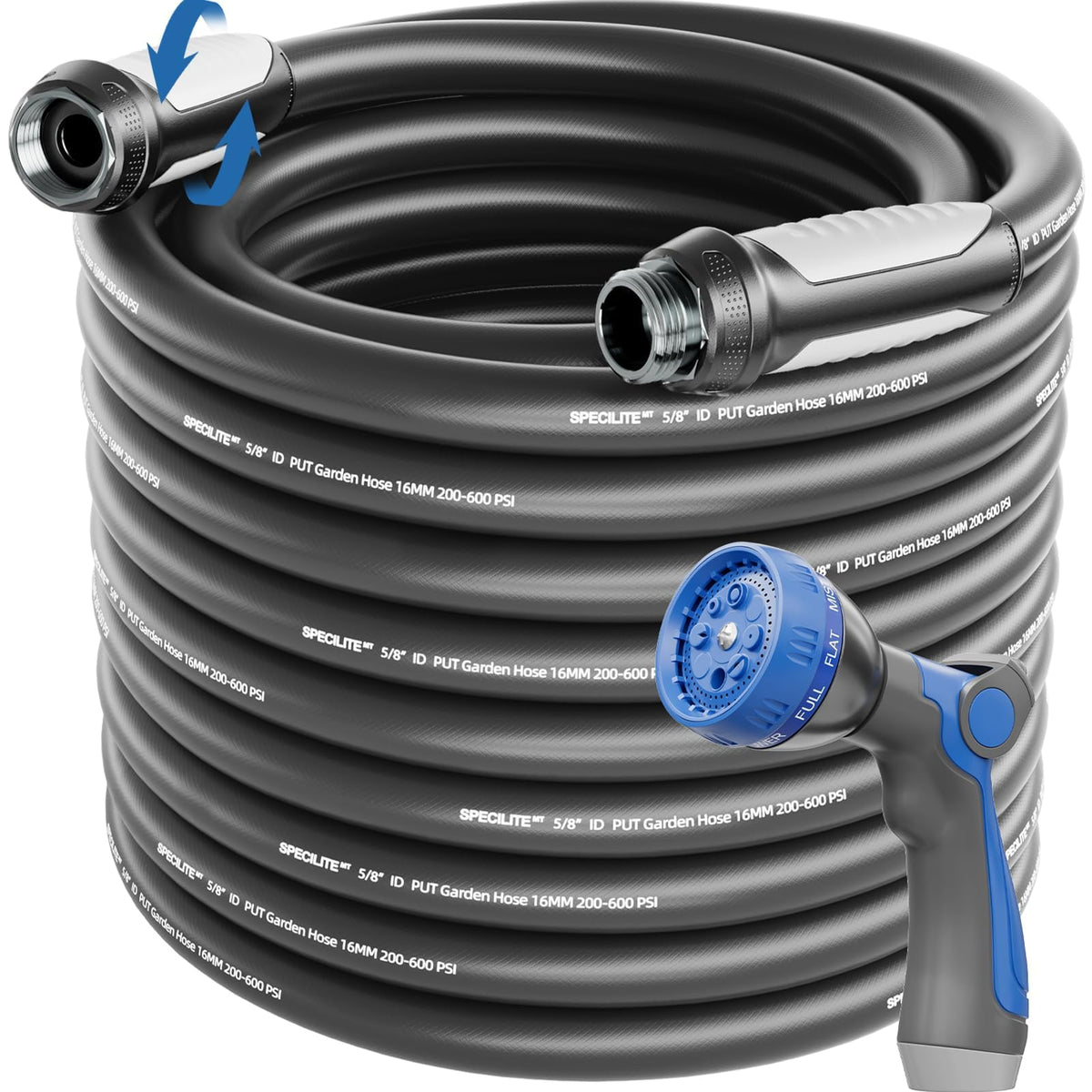 Garden Water Hose 100 ft x 5 (Black / 100 FT)