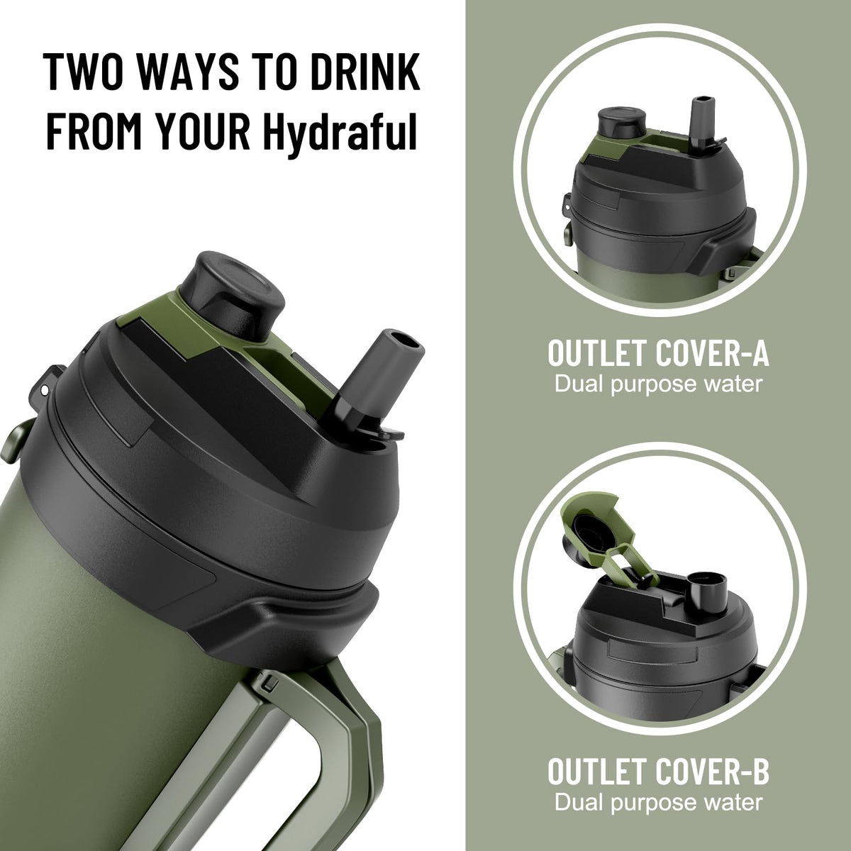 1 gallon water jug (Matte Black / 128 Ounces)