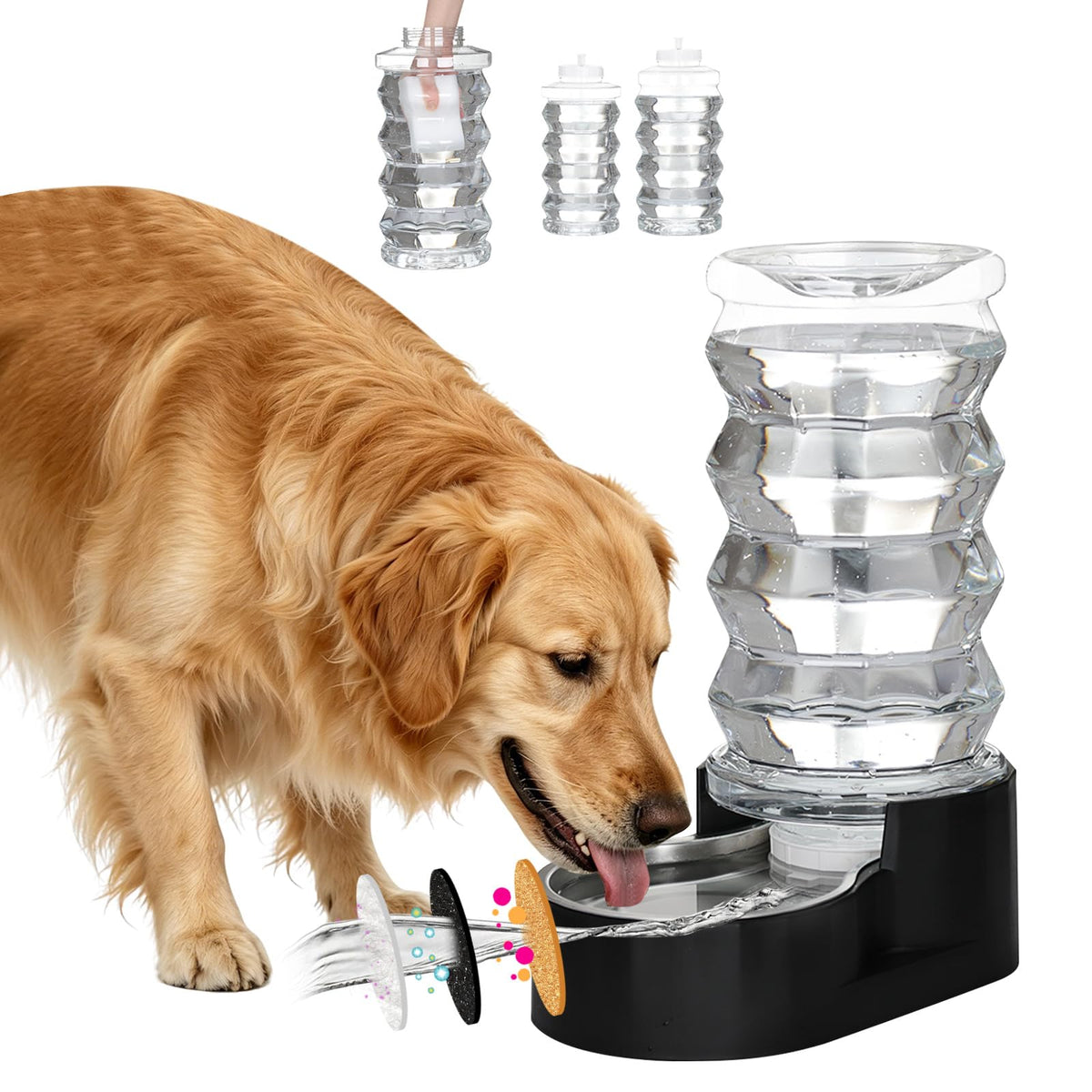 8L Filtered Dog Water Dispenser (Dark Black / 8L)