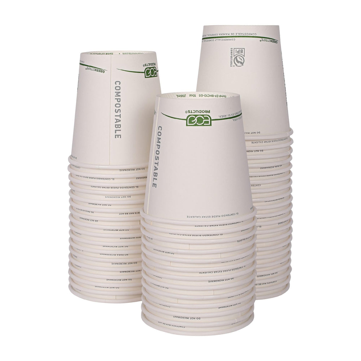 GreenStripe Disposable Paper Hot Cups (10oz)