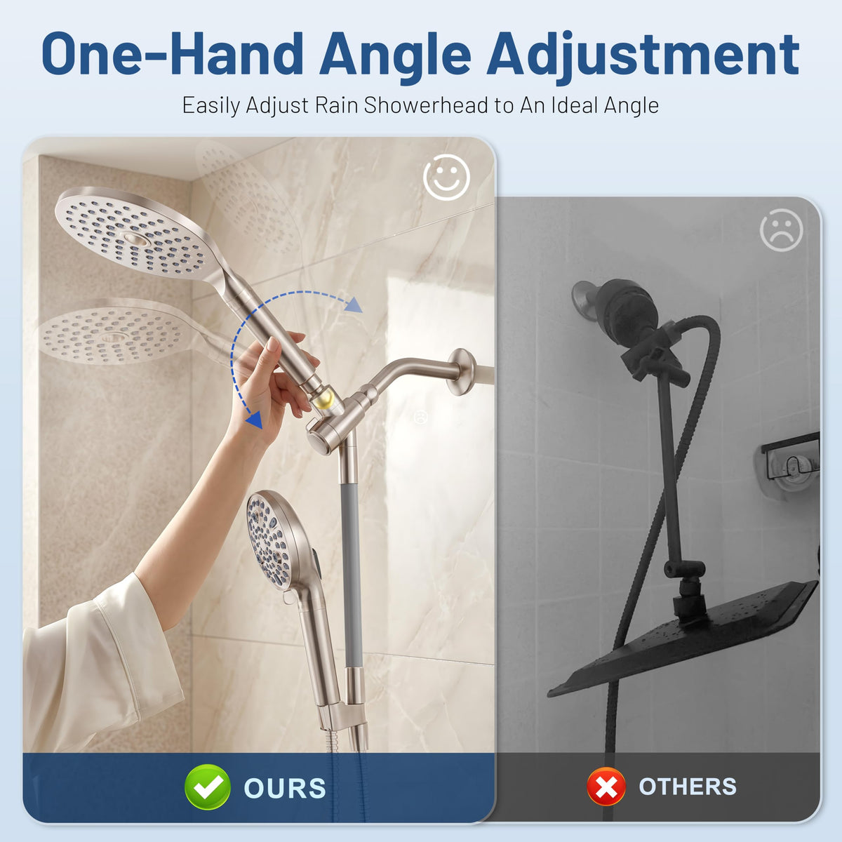 Dual Filtered Rain Shower Head Combo (Brushed Nickel / 8 Inch Filtered)