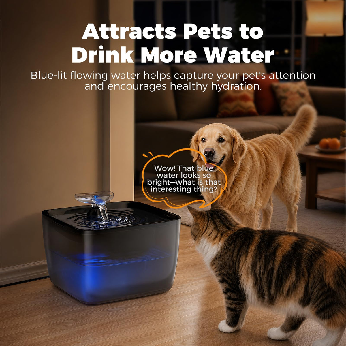 Pet Water Fountain for Large Dogs & Cats