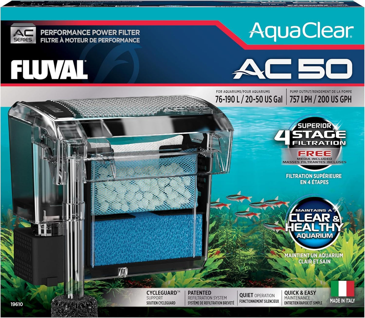 AquaClear Fish Tank Power Filter for 20 (20 to 50 Gallons - 50)