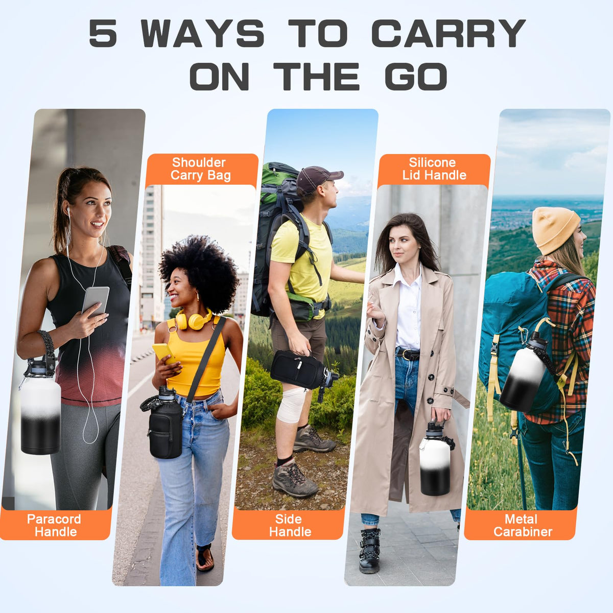 Insulated Water Bottle 64 oz (64 Ounces / Day Night)