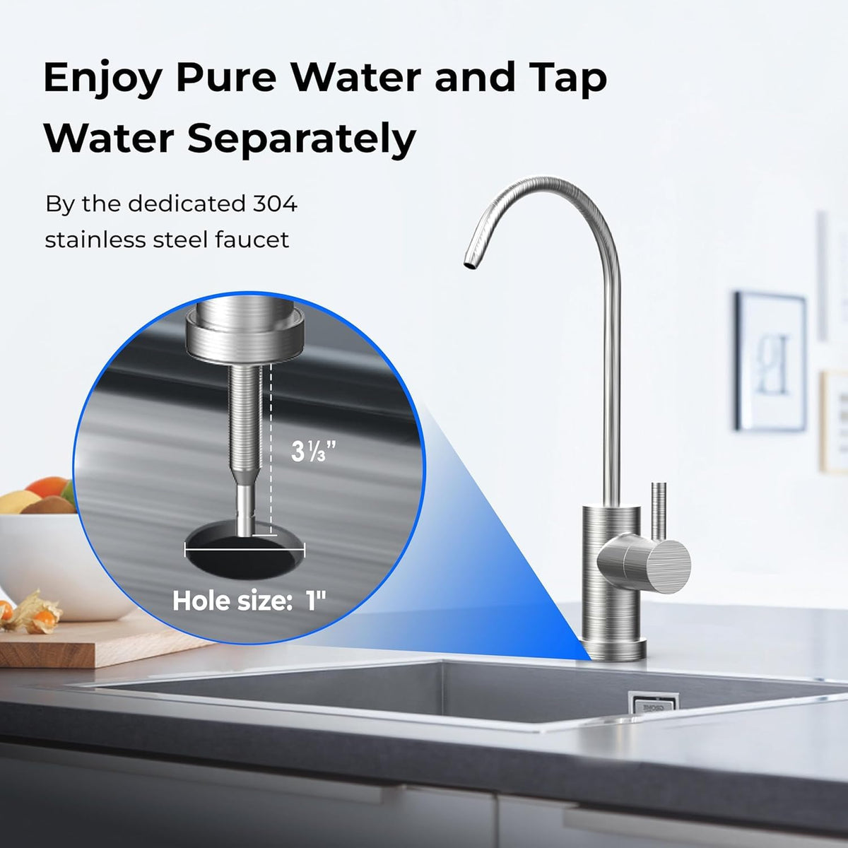 TST B 0.01μm Under Sink Water Filter System with Dedicated Faucet