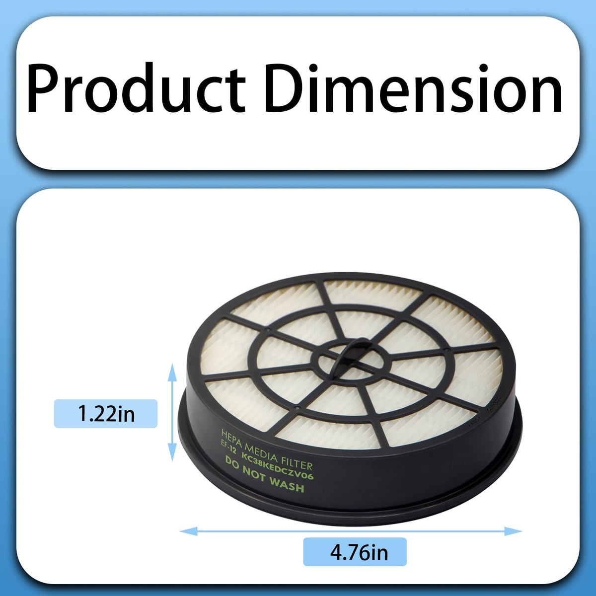 2 Pack EF 12 HEPA Media Filters Replacement for Kenmore Vacuum Models 10135