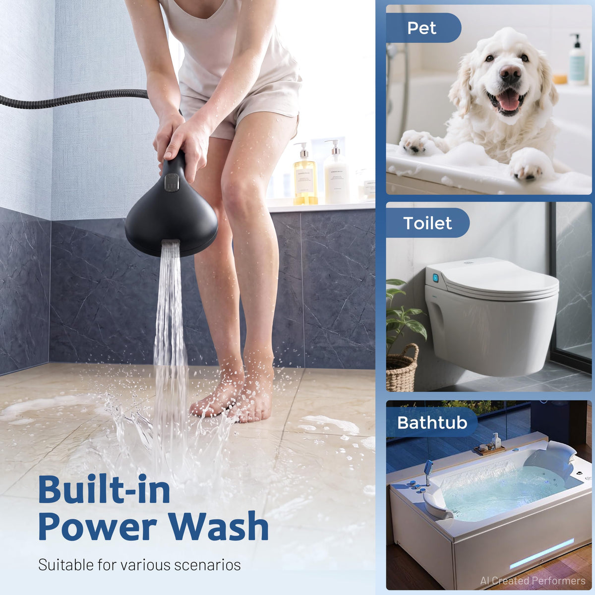 Dual Handheld Shower Head Combo (Premium Matte Black / 8 Inch Standard)