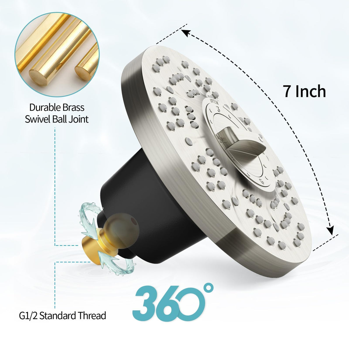 7 Inch Filtered Shower Head (Brushed Nickel / 7 Inch)