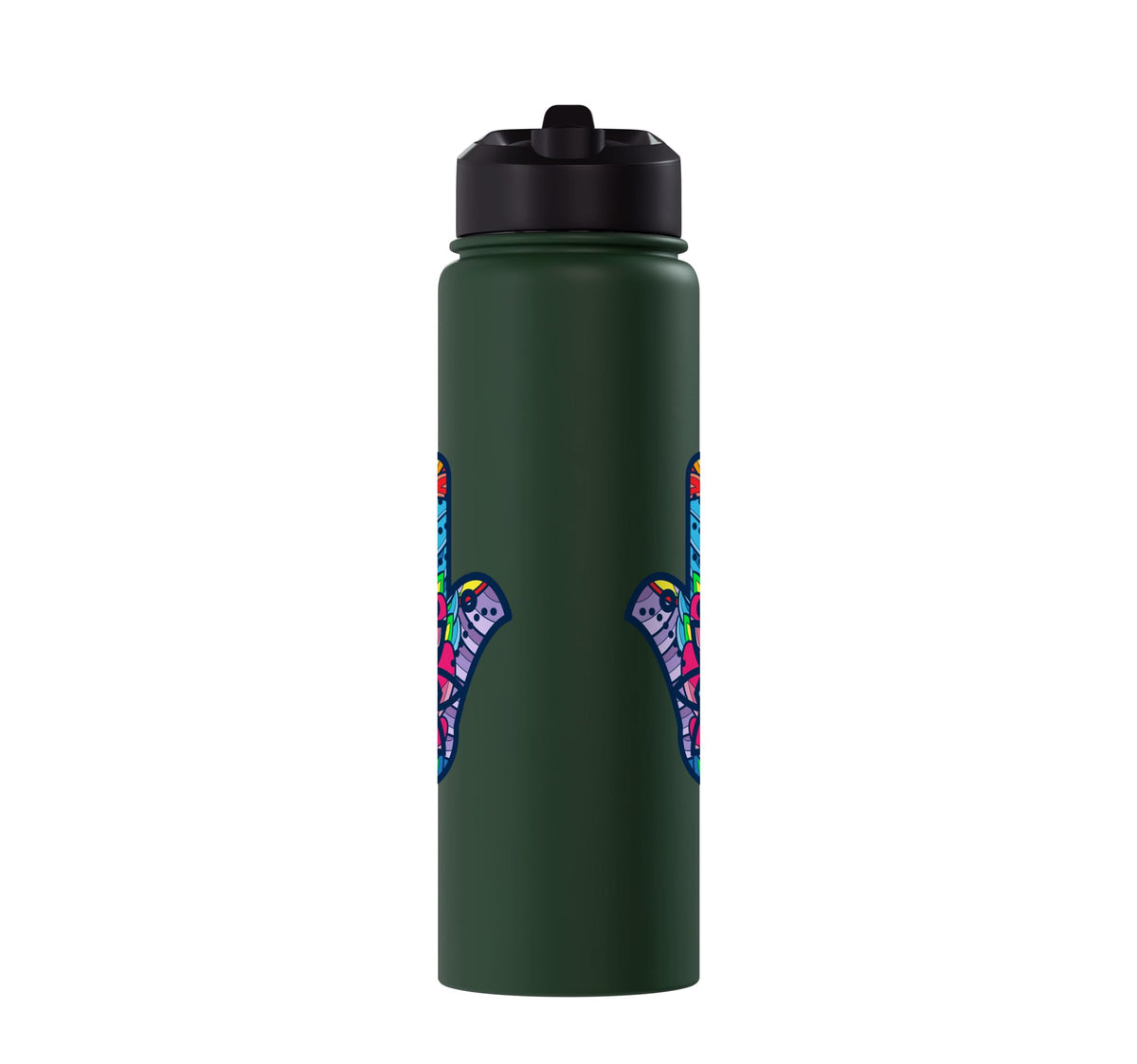 Colorful Nazar Amulet Hamsa Symbol Blue Evil Eye Ornament Stainless Steel Insulated Water Bottle