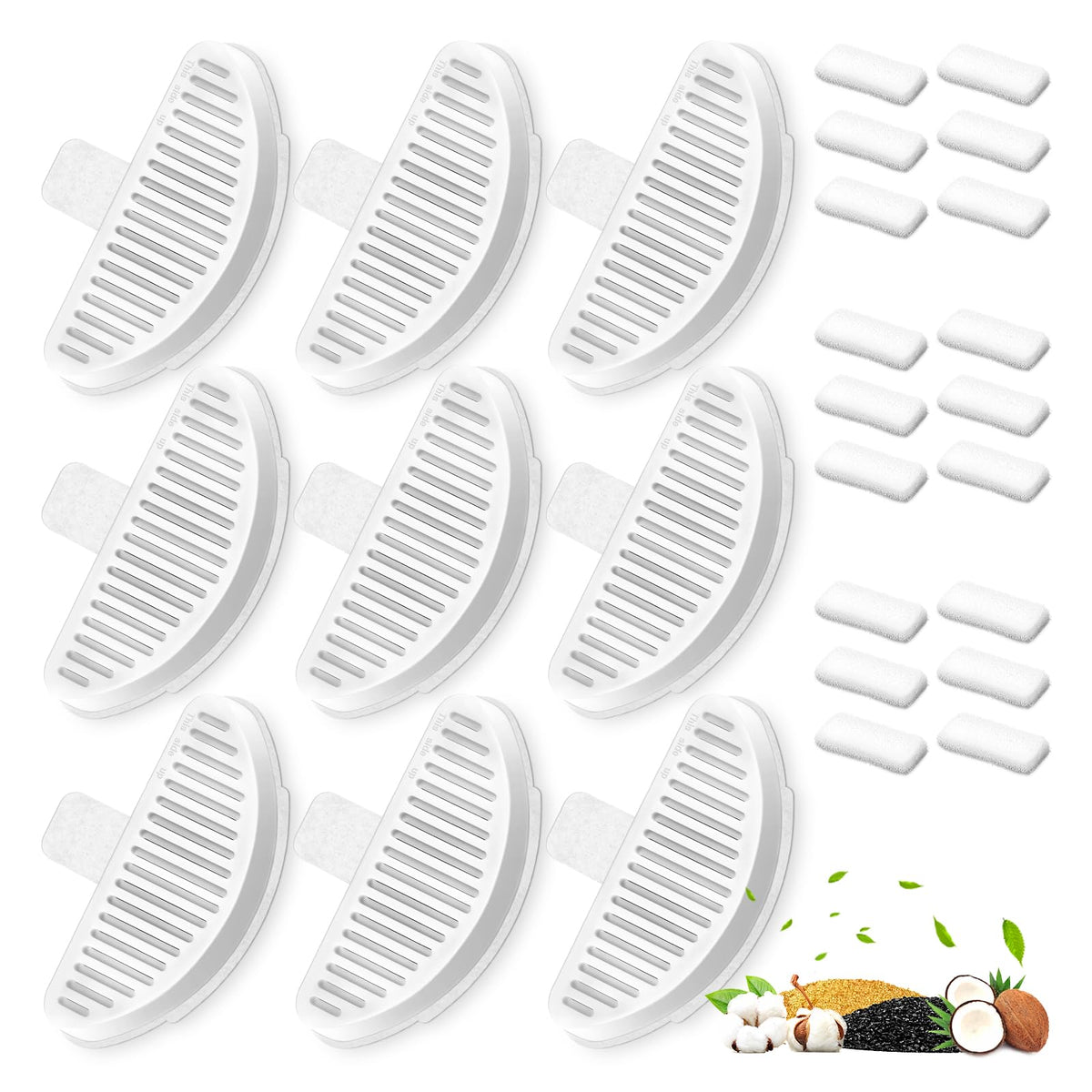 9 Pack Replacement Filters & 18 Pack Filter Sponges for 67oz