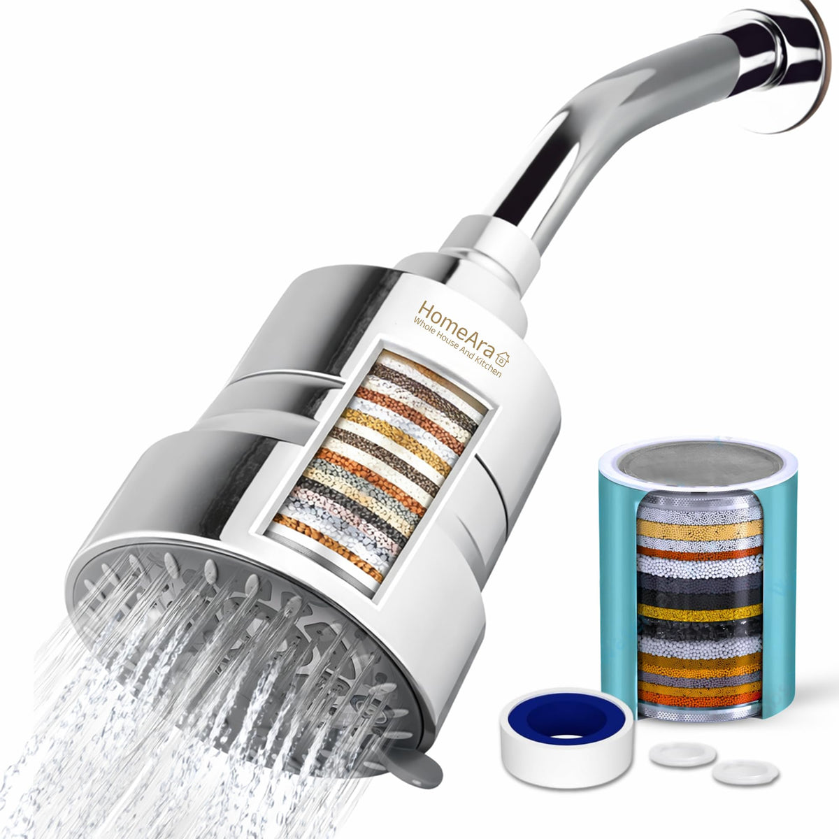 20 Stage Filtered Shower Head with High Pressure