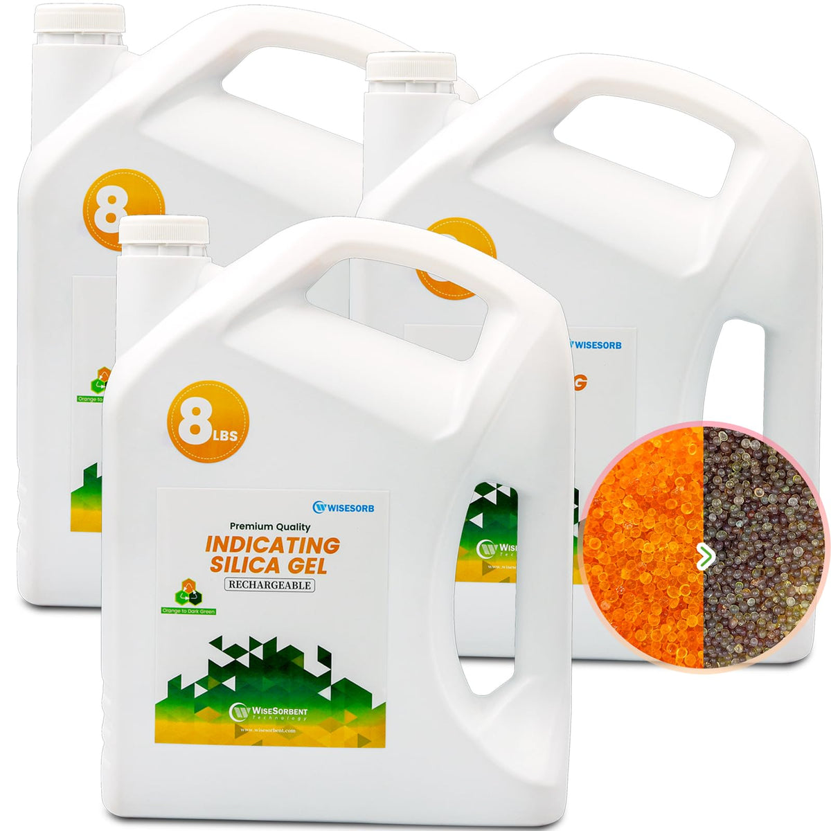 24lb Premium Silica Gel Desiccant Orange Indicating Reusable Beads (24LBS / Orange to Dark Green)