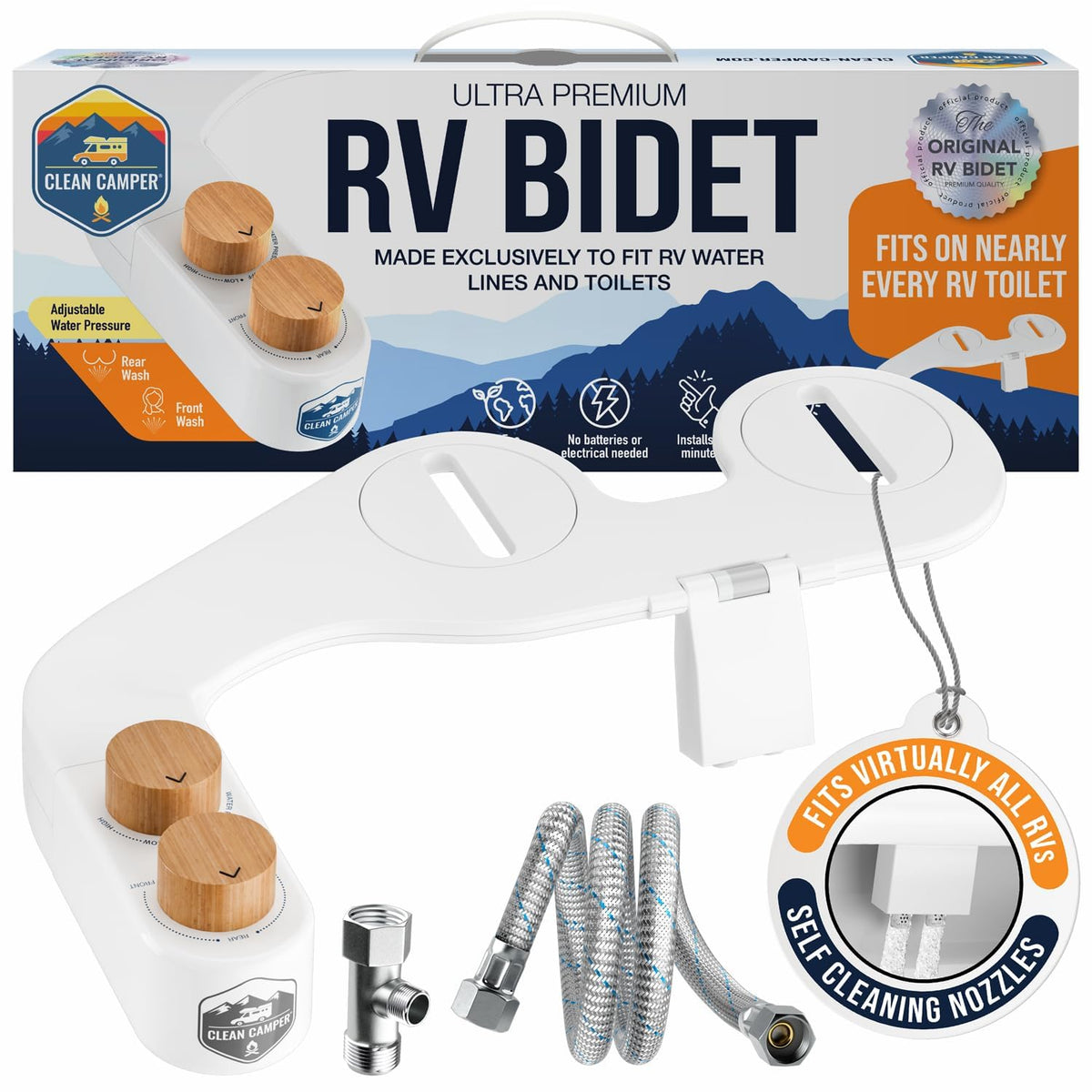 Original Reversible RV Bidet (Original RV Bidet- Fits Most Toilets)