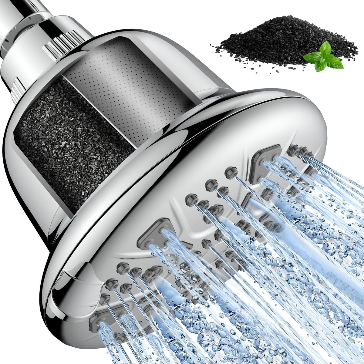 Filtered Shower Head with Upgraded Activated Carbon Filter (Chrome (Carbon Filter))