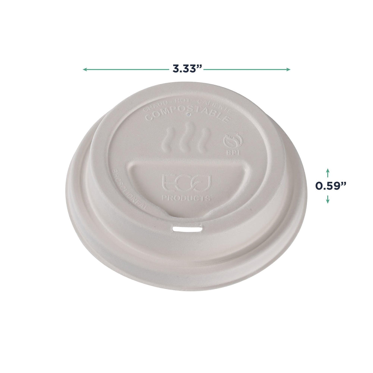 Eco Products Compostable Molded Fiber Coffee Cup Lids (Molded Fiber / 10-20 oz White, 1000 Count)