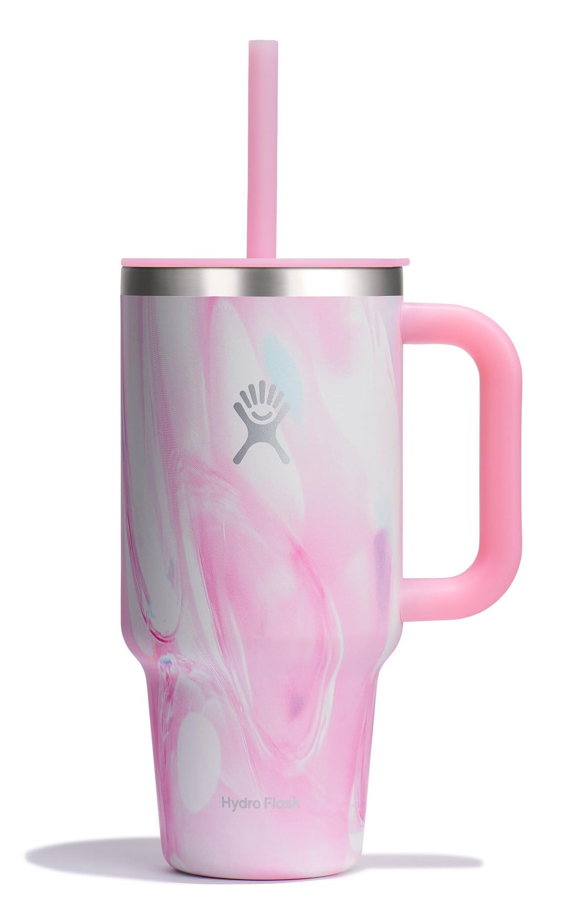 32 Oz Travel Tumbler with Handle (Jelly Pink / 32 Ounces)