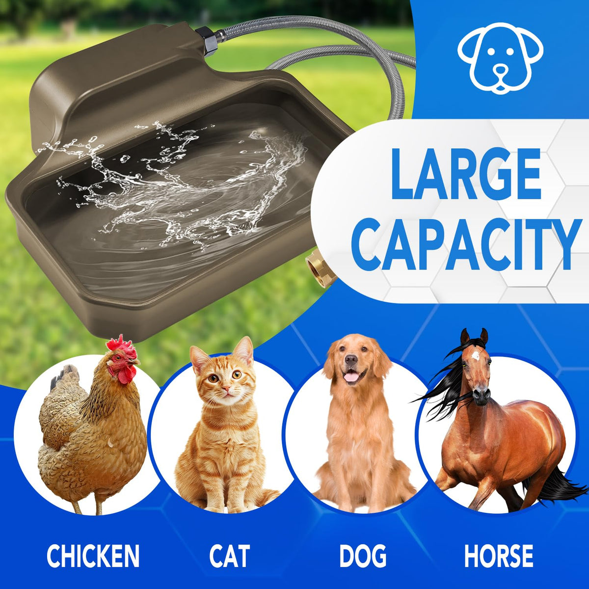 Auto Fill Dog Water Bowl (Brown)