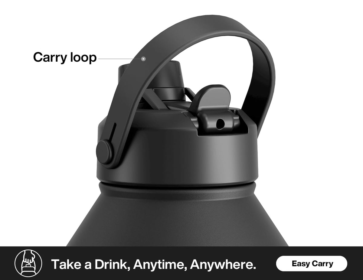 64 oz Insulated Water Bottle with 2 (Dark Knight / 64 Ounces)