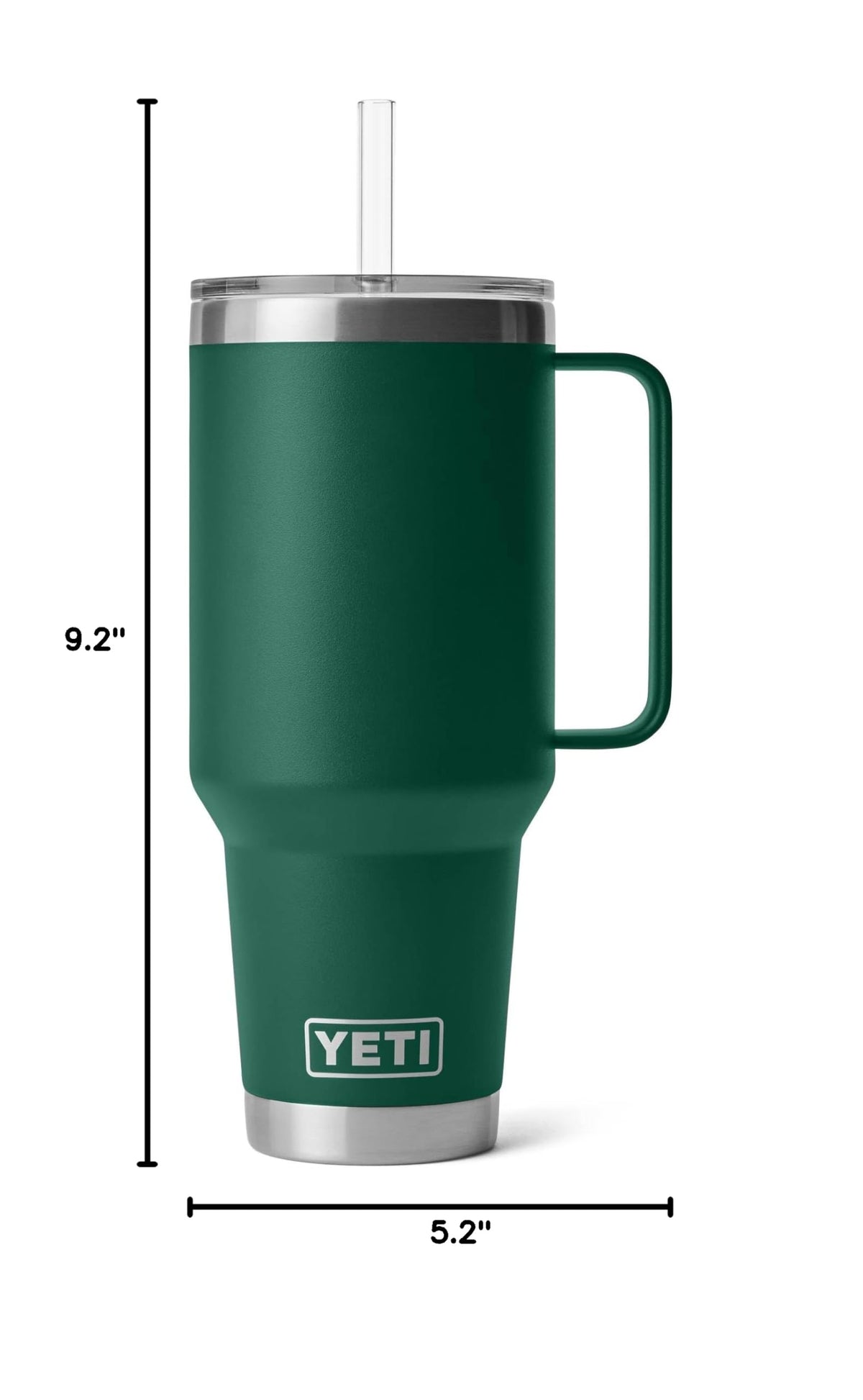Rambler 42 oz Tumbler with Handle (Black Forest Green / 42 Ounces)