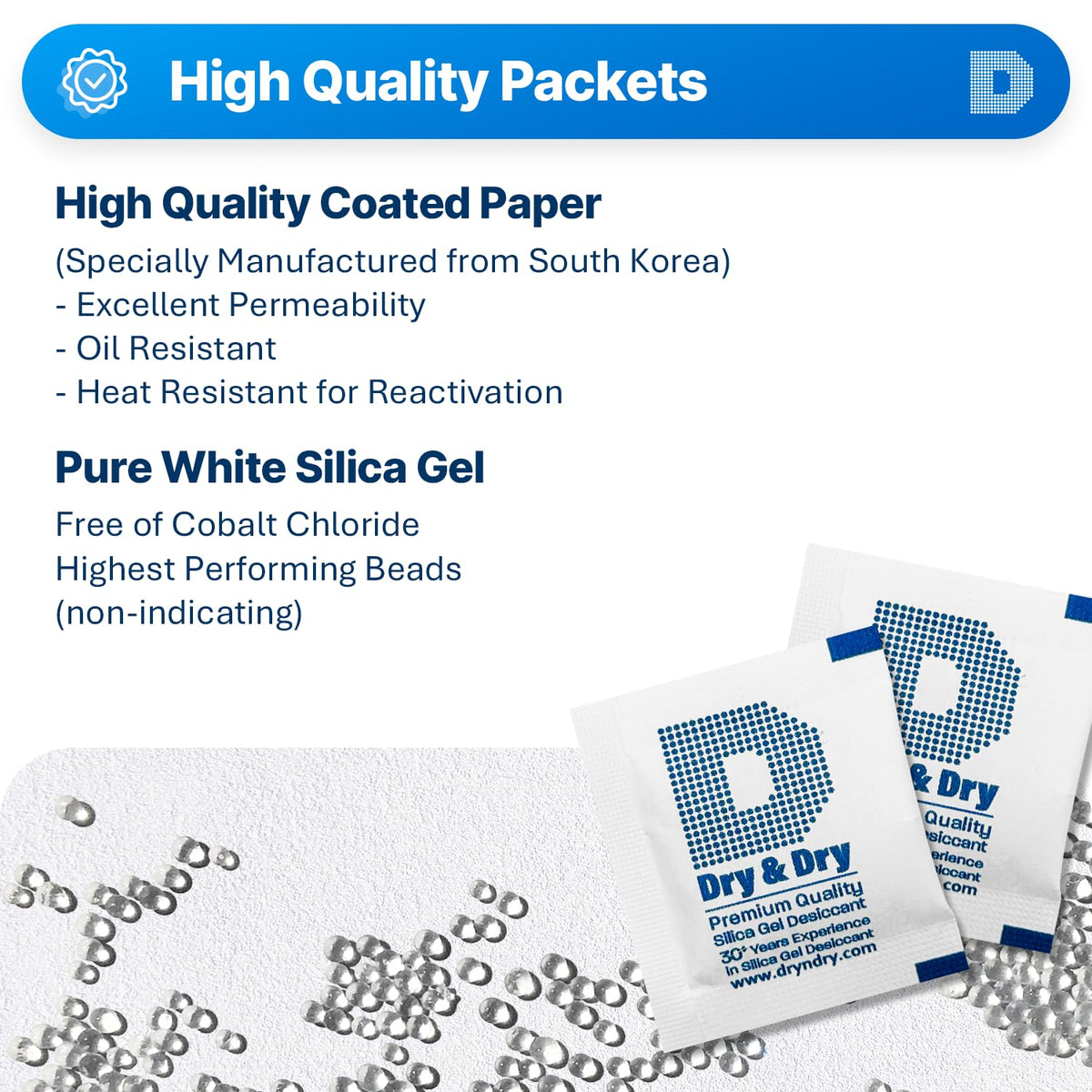 3 Gram [50 Packets] Silica Gel Packets Silica Gel Desiccants (3 Gram)