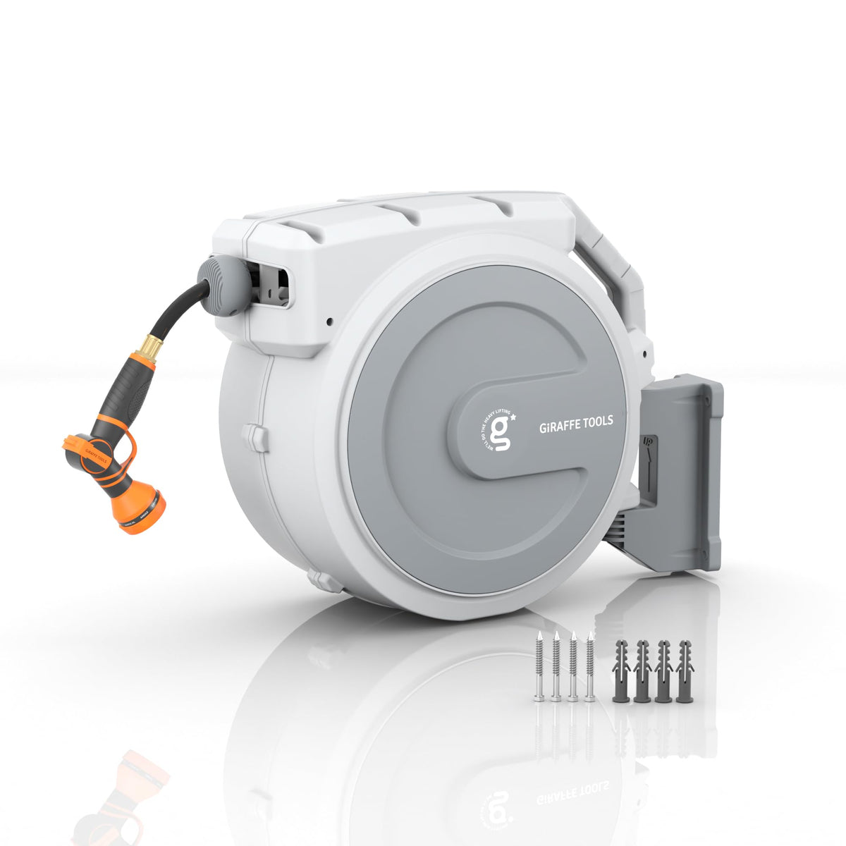 Retractable Garden Hose Reel 5 (Light Grey / 5/8'' 90FT)