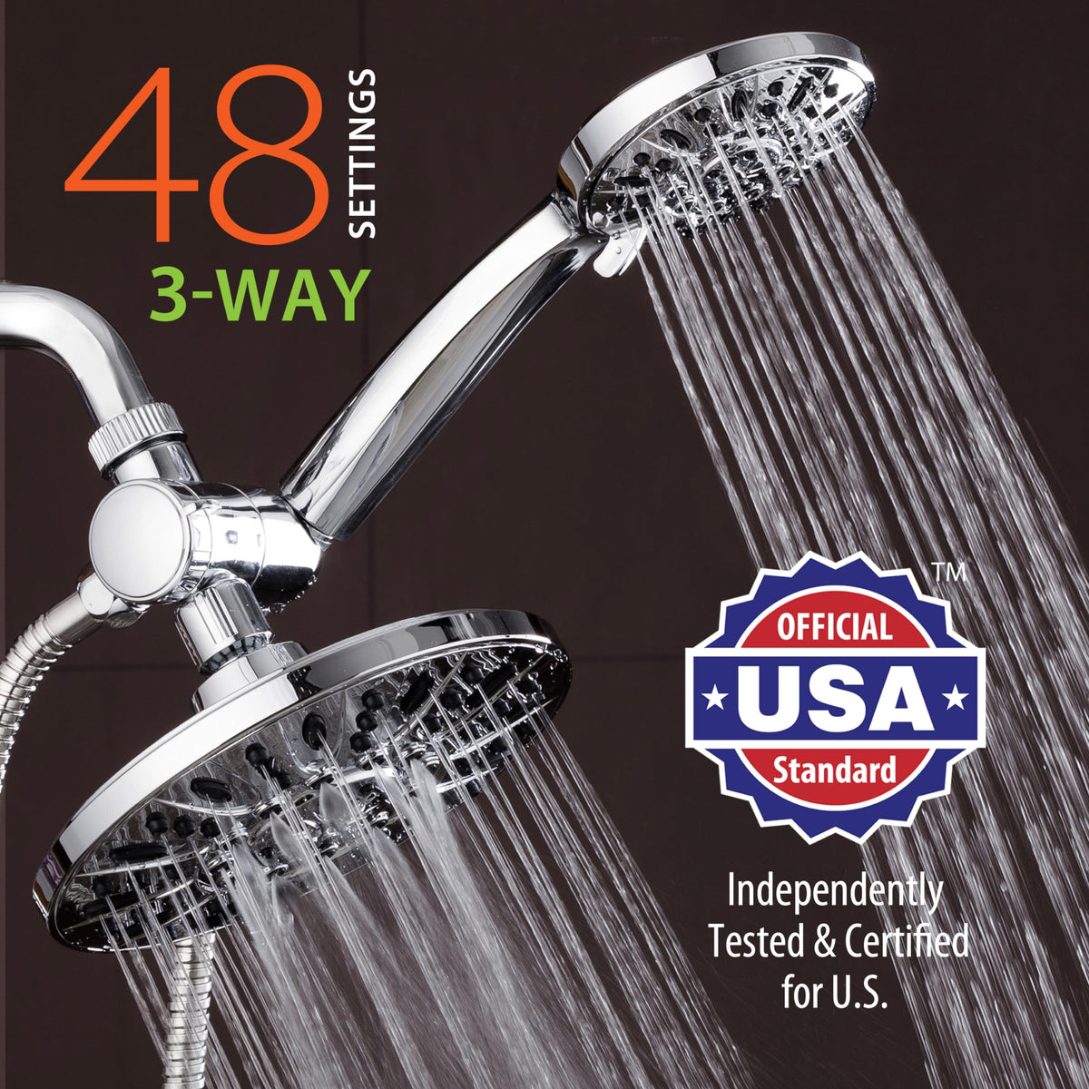 7" Premium High Pressure 3 (1.8 Gallons Per Minute / Chrome)
