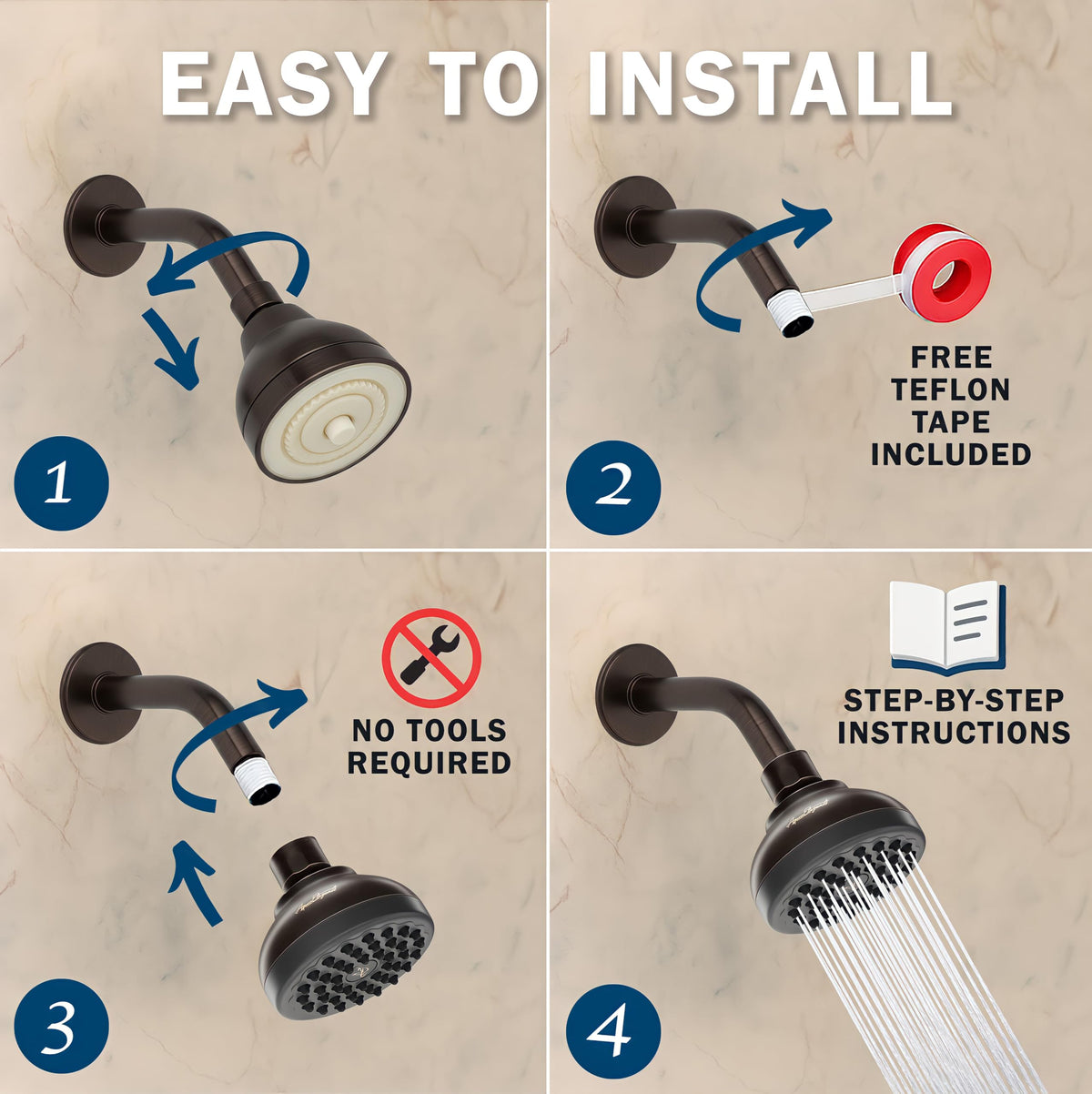 Pressure Boosting Shower Head (Oil Rubbed Bronze / 1.8 GPM)
